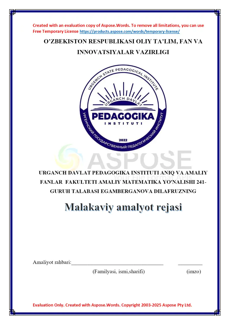 Referatlar, bibliografiya va qo'shimcha mavzular haqida amaliy loyiha