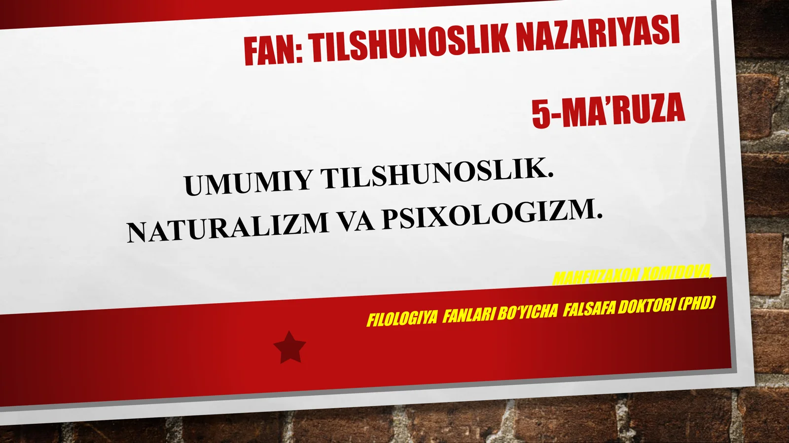 Umumiy tilshunoslik fanidan slayd