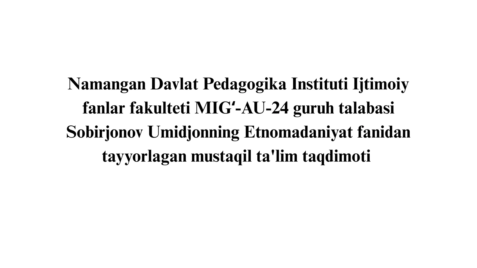 Etnomadaniyat va etnopsixologiya