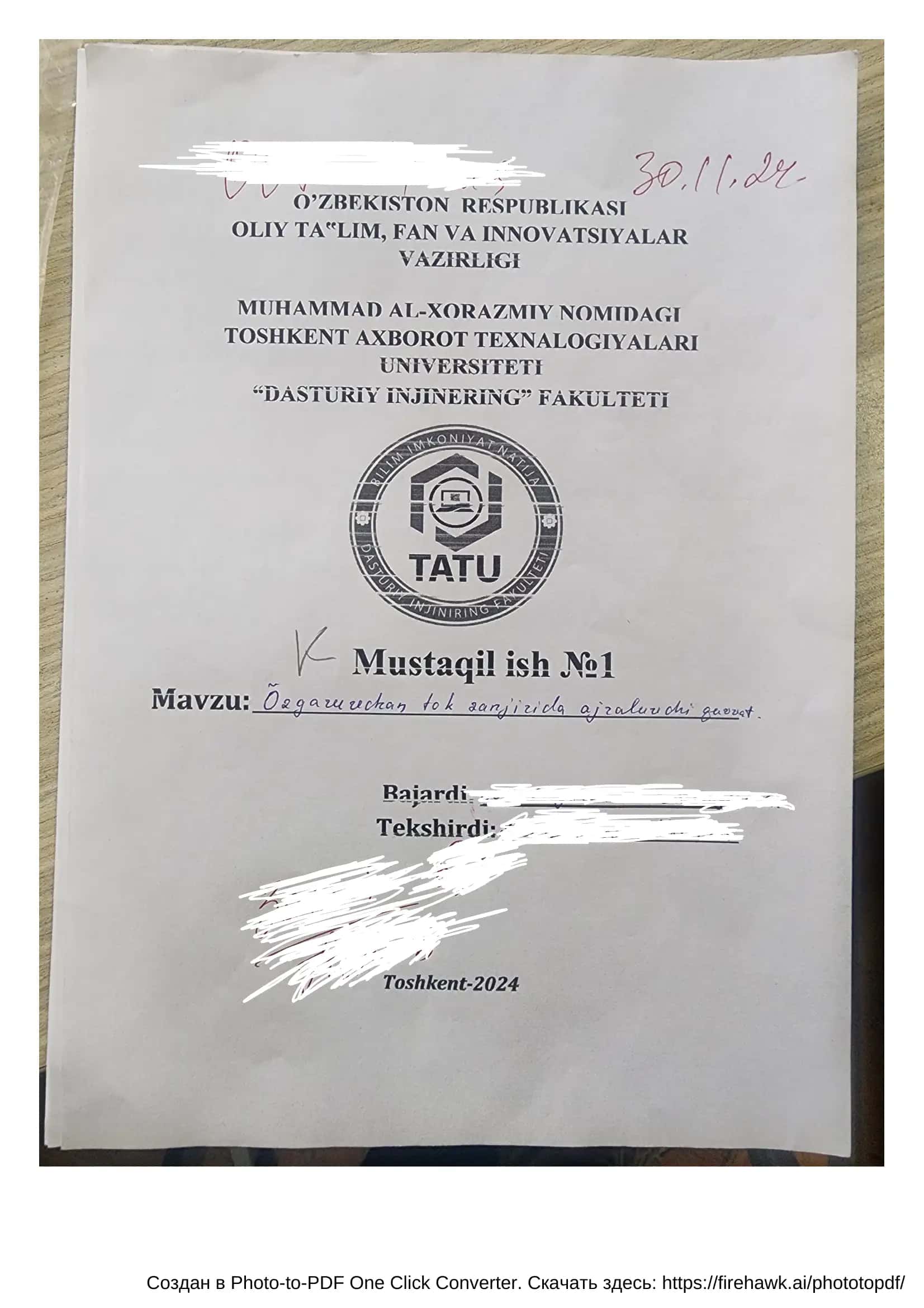 O'zgaruvchan tok zanjirida ajraluvchi quvvat