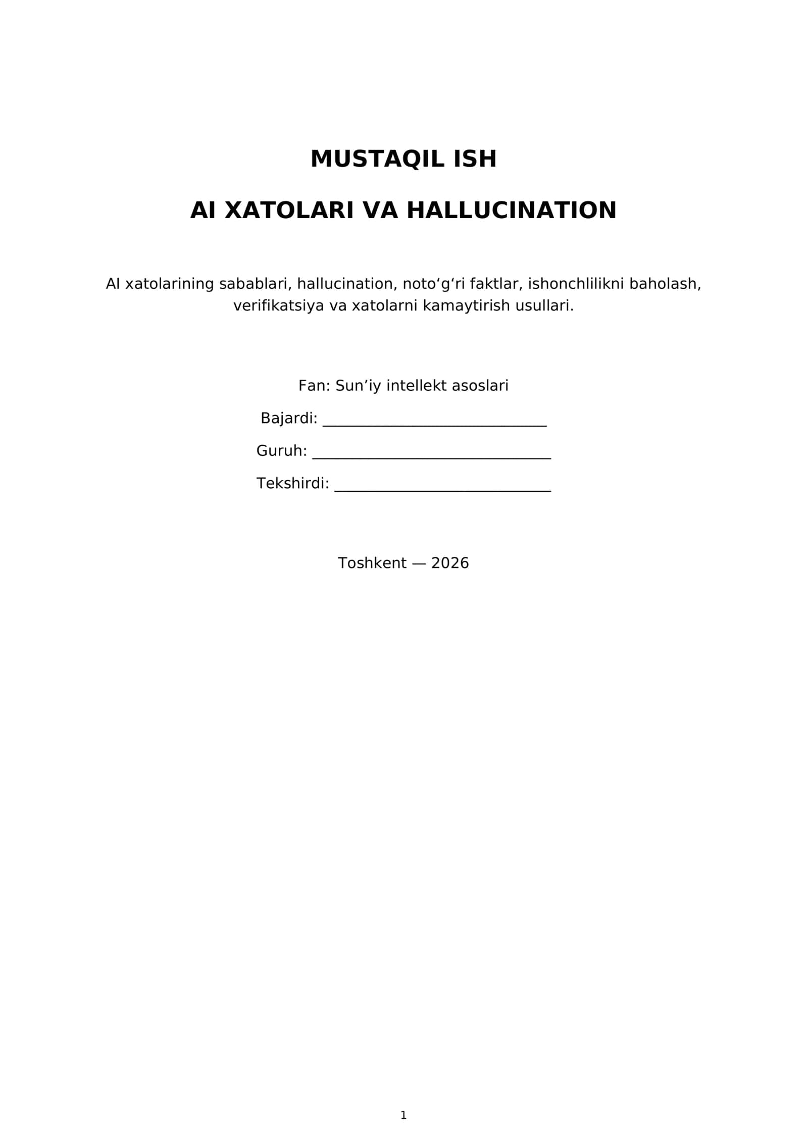 AI xatolari va hallucination