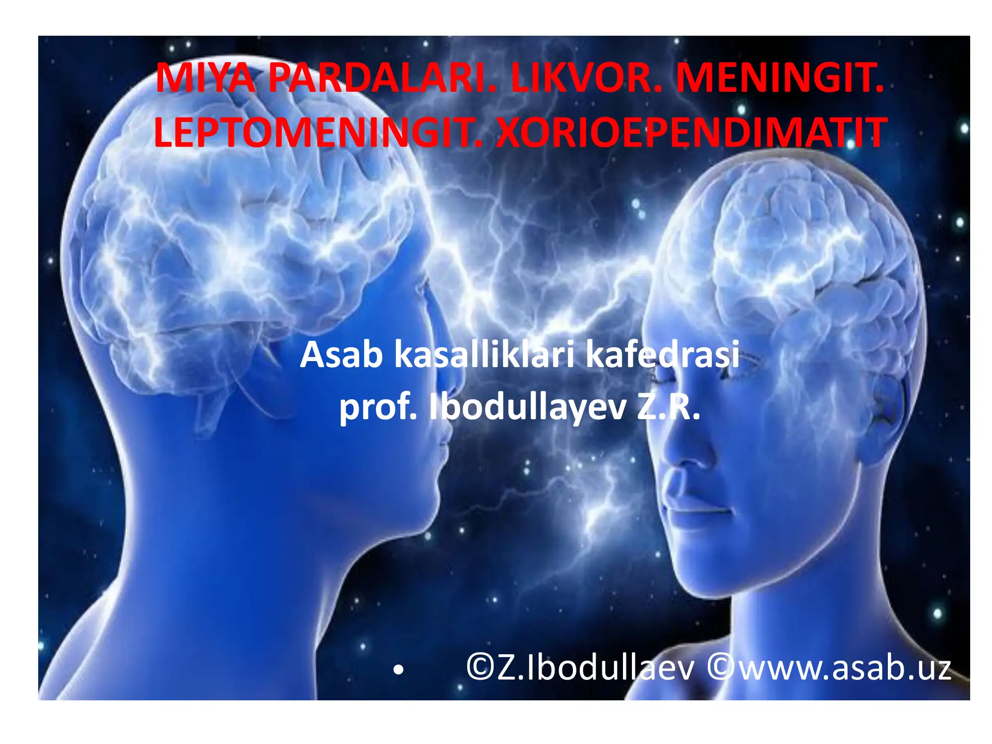 MIYA PARDALARI. LIKVOR. MENINGIT. LEPTOMENINGIT. XORIOEPENDIMATIT