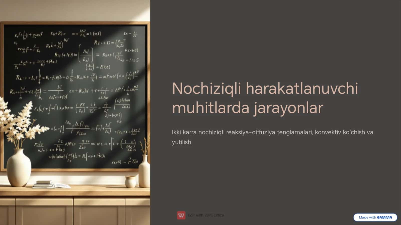 Ikki karra nochiziqli reaksiya-diuziya tenglamalari