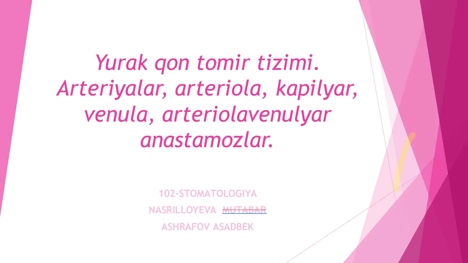Yurak qon tomir tizimi