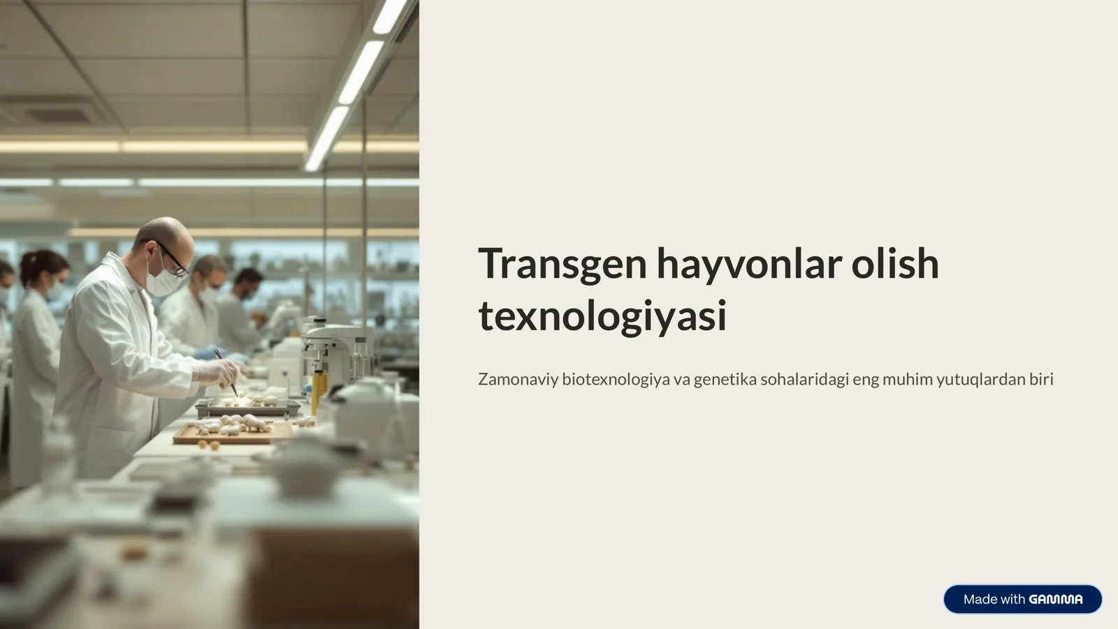 Transgen hayvonlar olish texnologiyasi