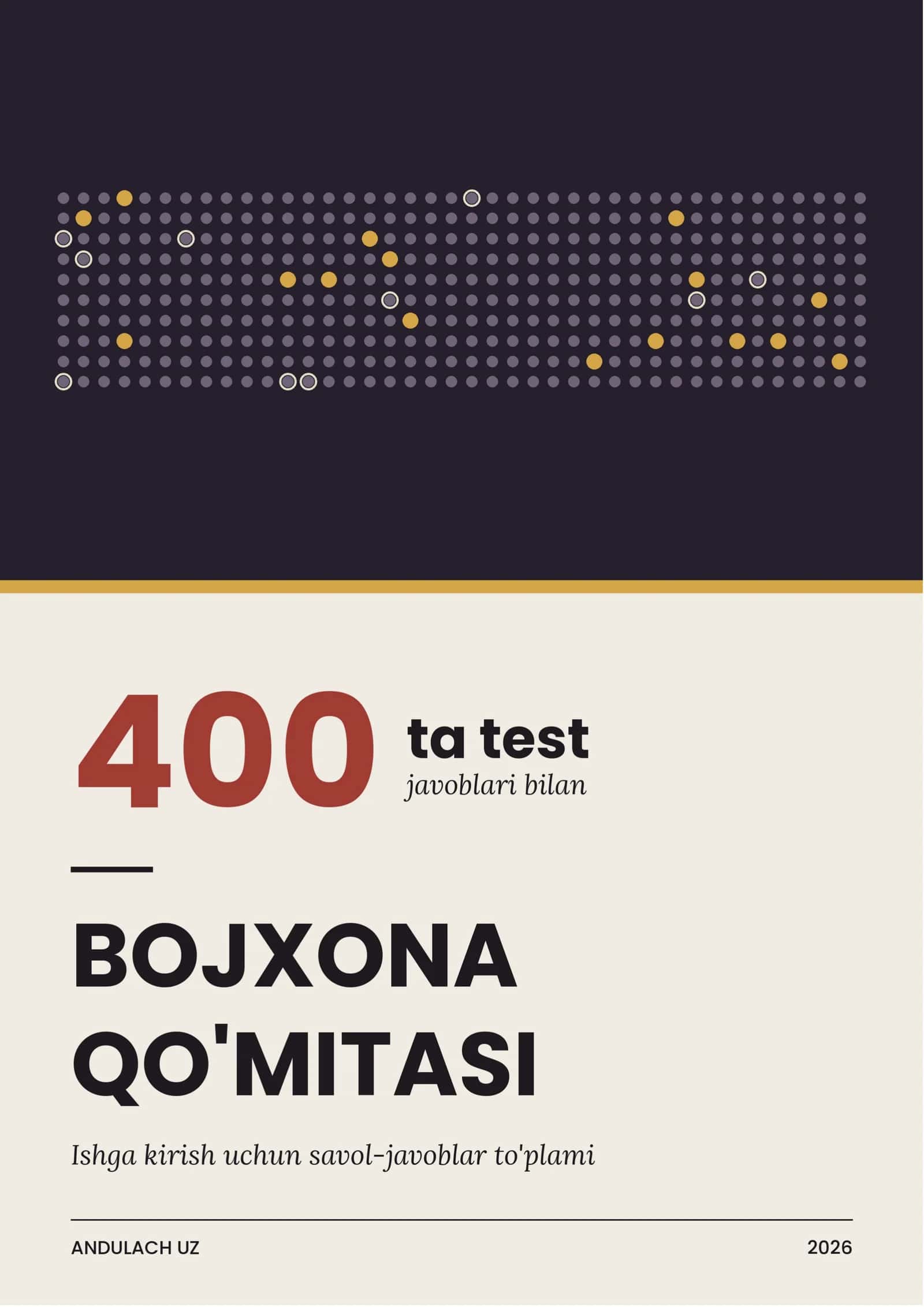 Bojxona qo'mitasiga ishga kirish — testlar to'plami