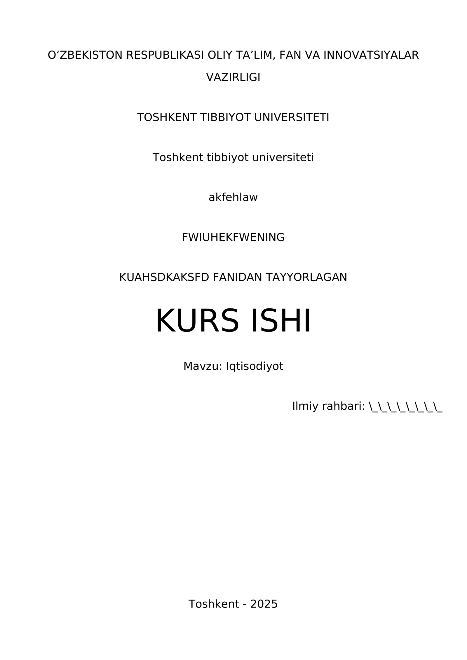 Kurs ishi: Iqtisodiyot nazariyasi va asoslari