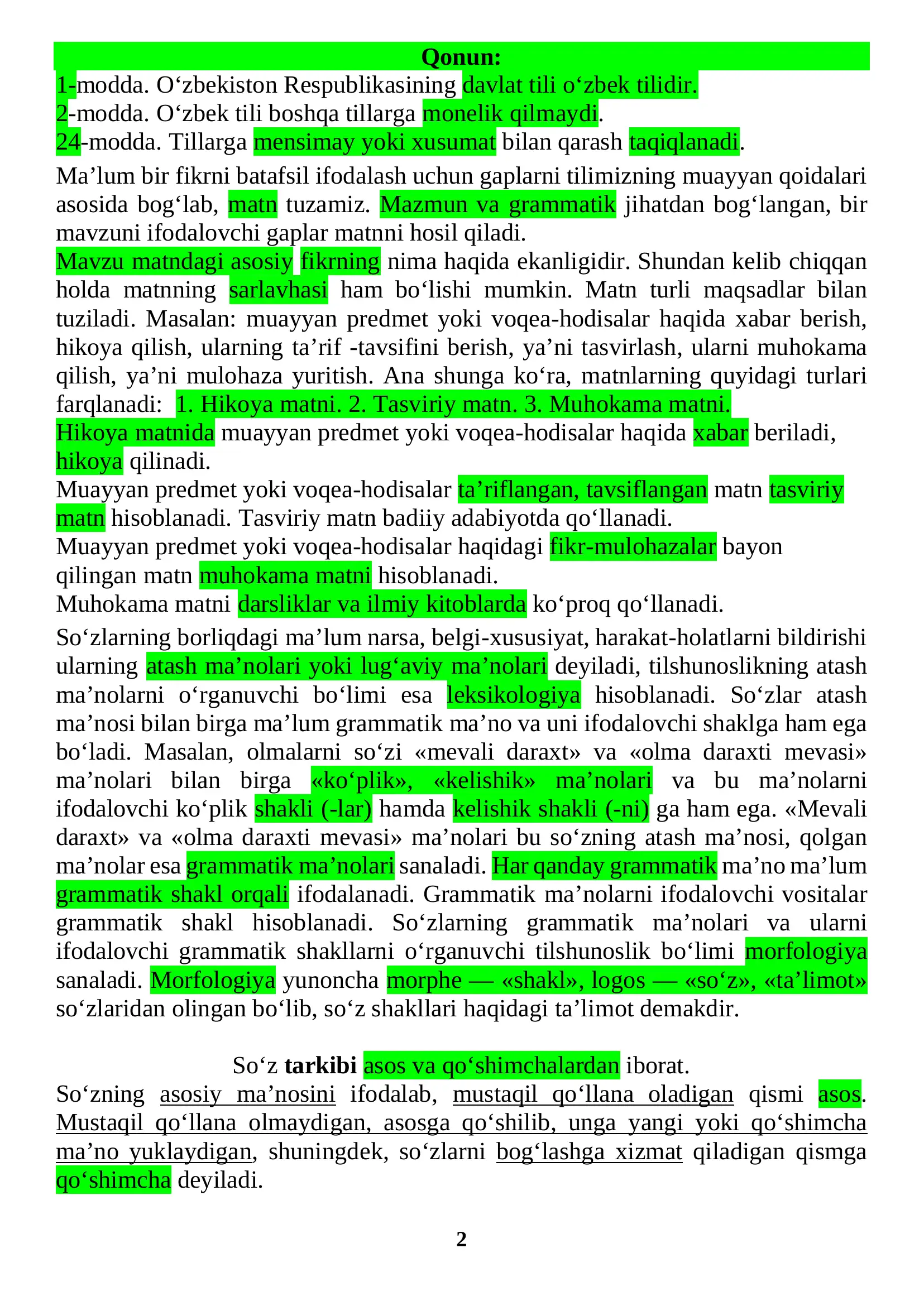 6 - ona tili 100 sertifikat mavzulashtirilgan testlar bilan.