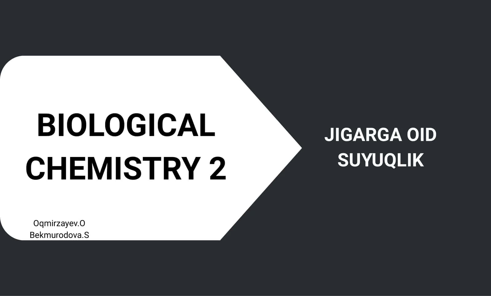BIOLOGICAL CHEMISTRY 2