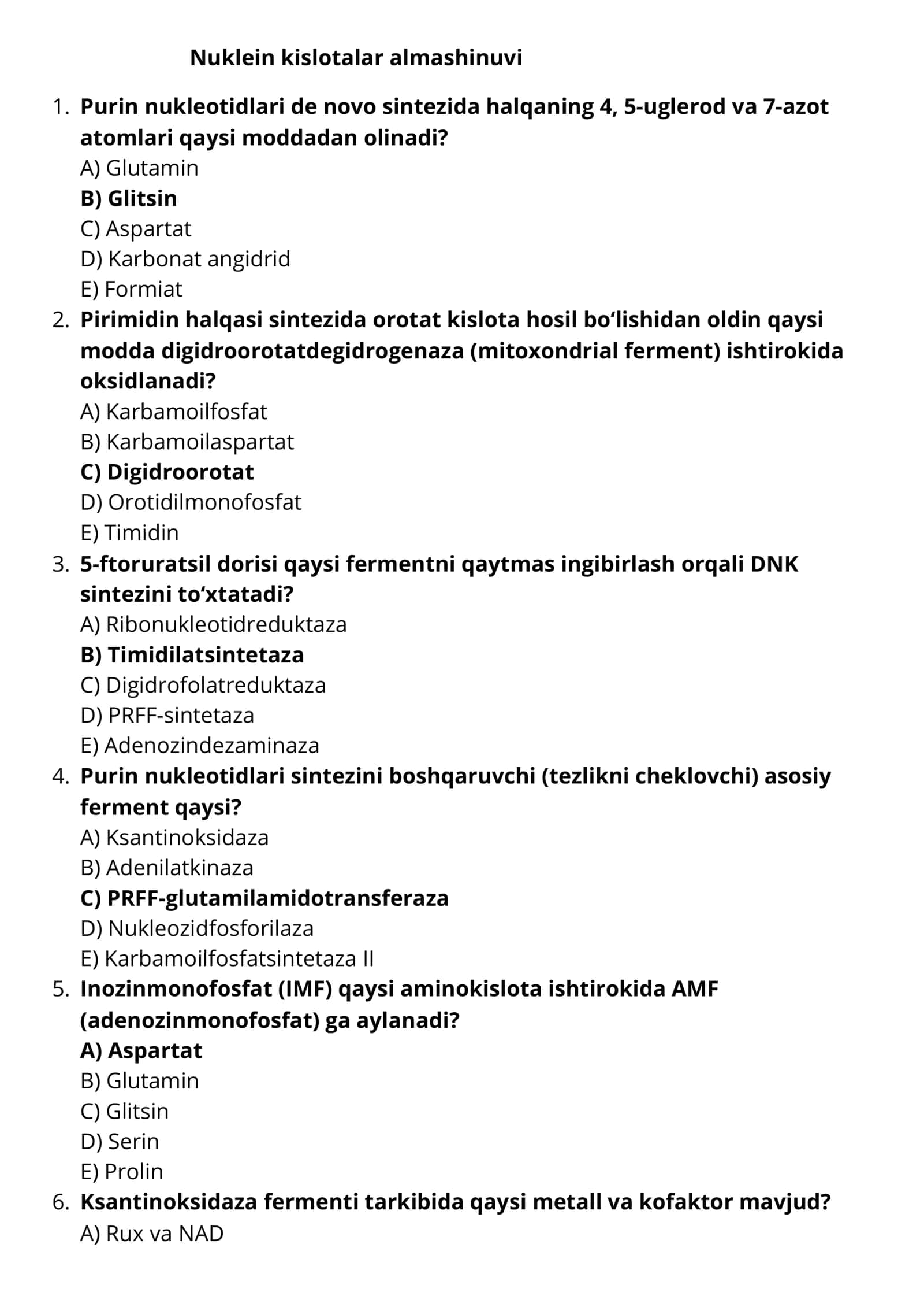 Nuklein kislotalar almashinuvi