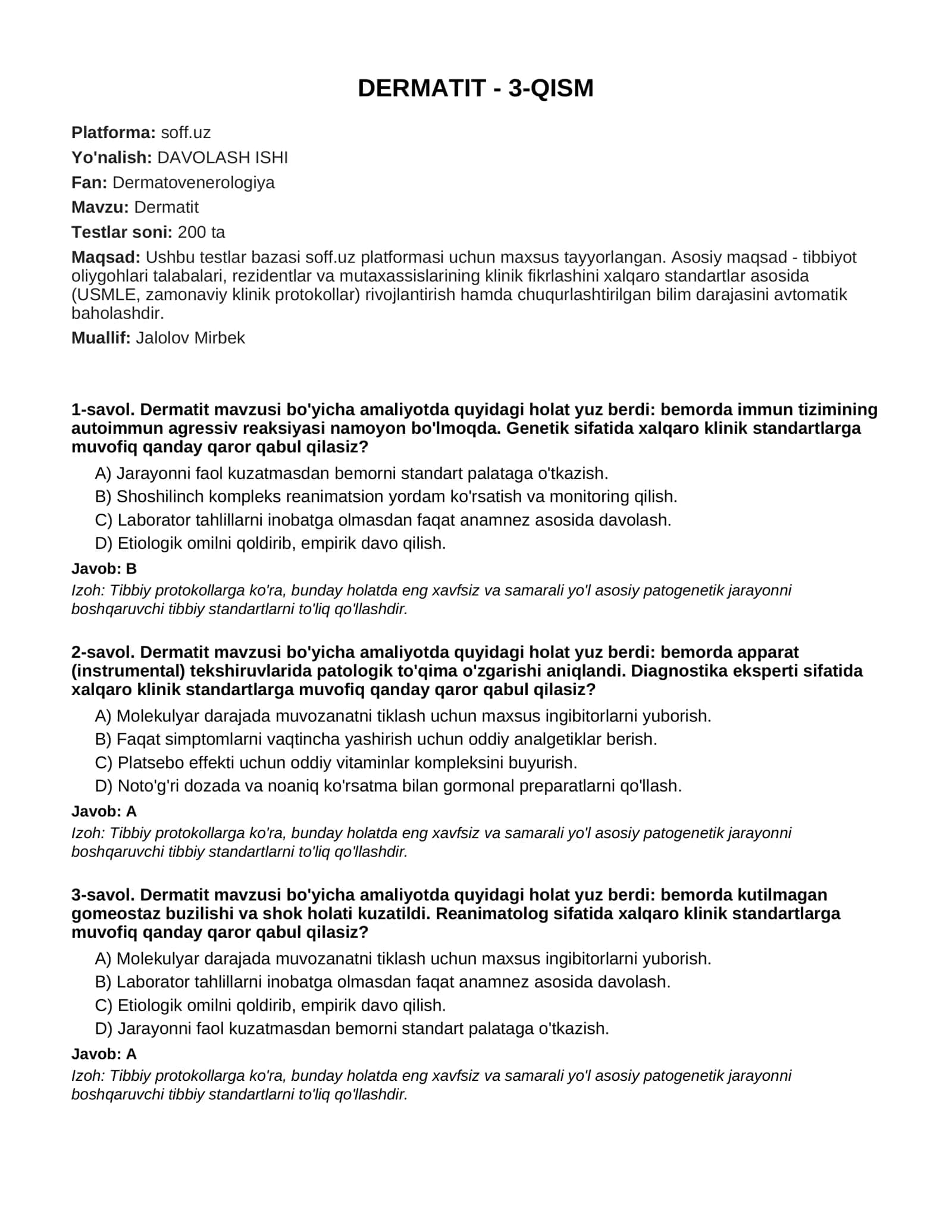 DERMATIT - 3-QISM