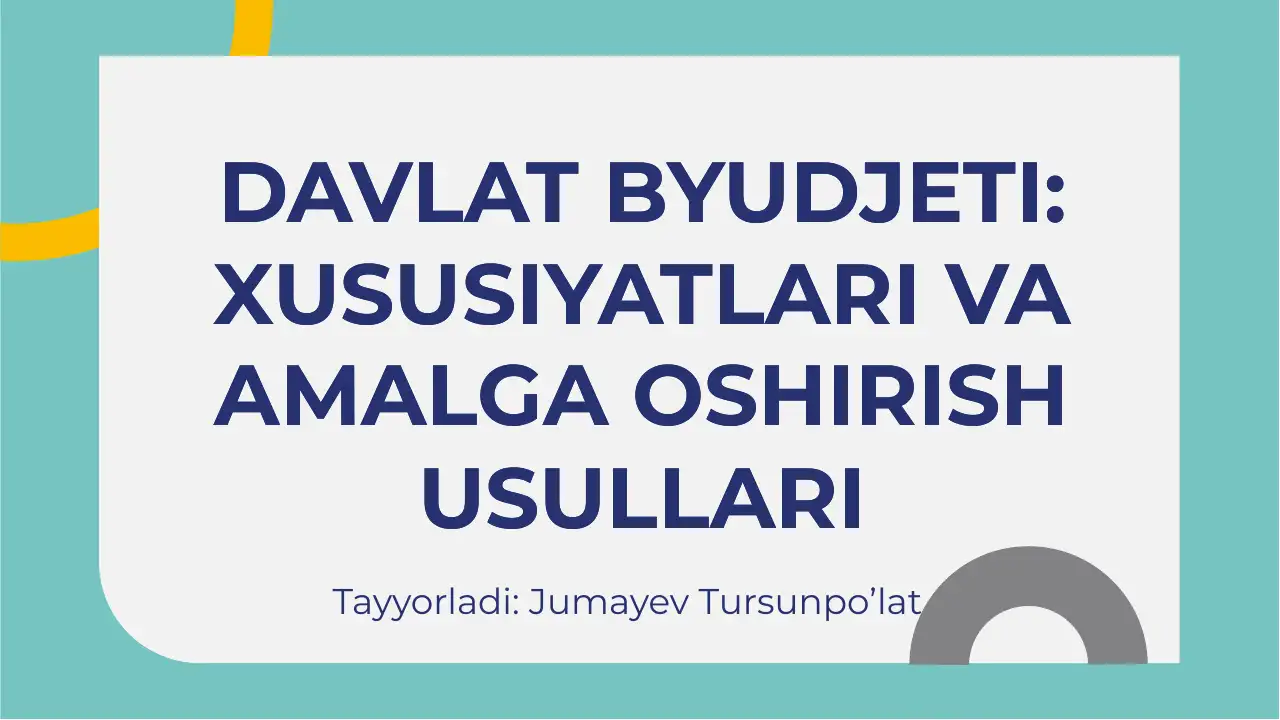 DAVLAT BYUDJETI
