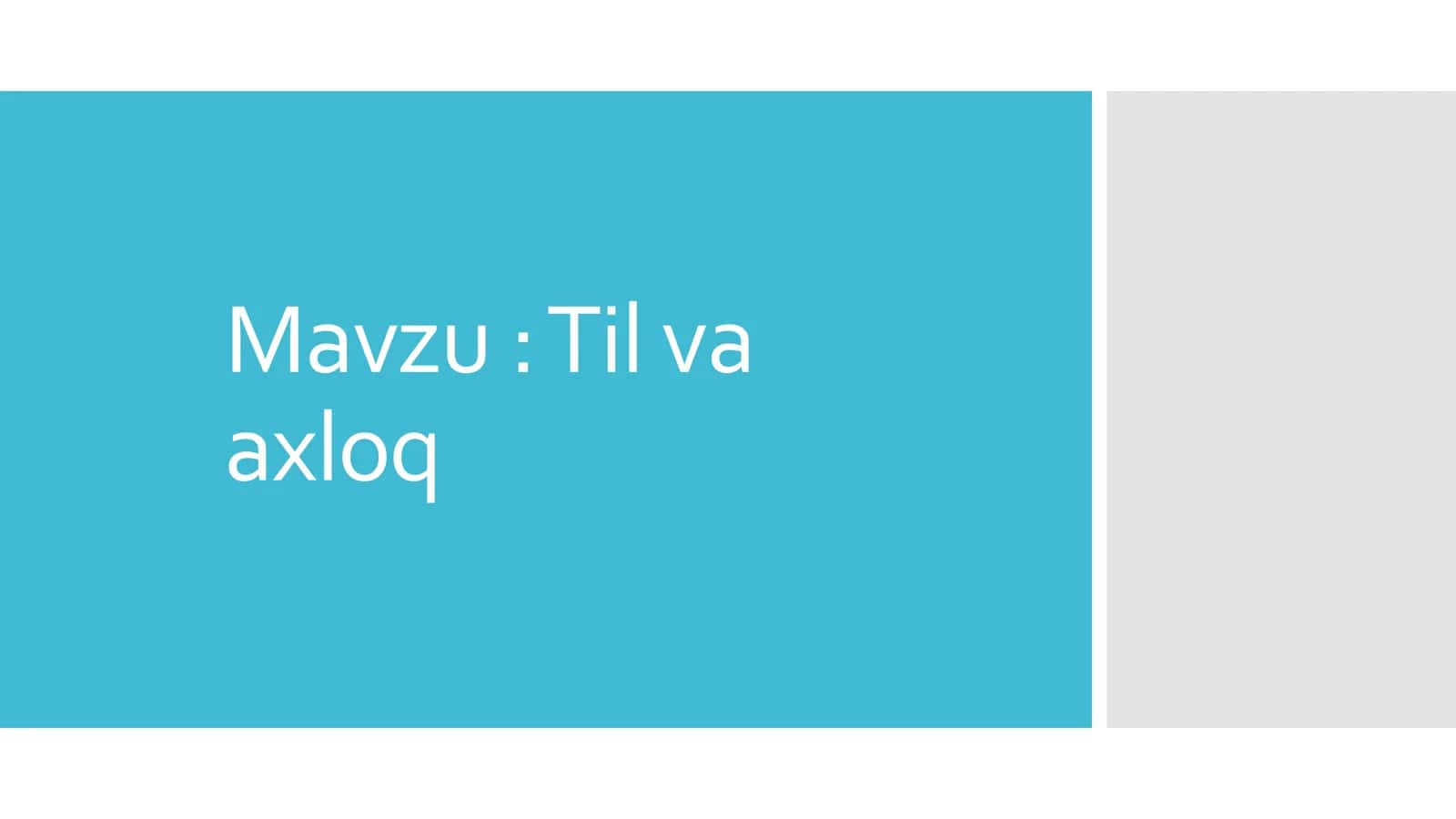 Til va  axloq