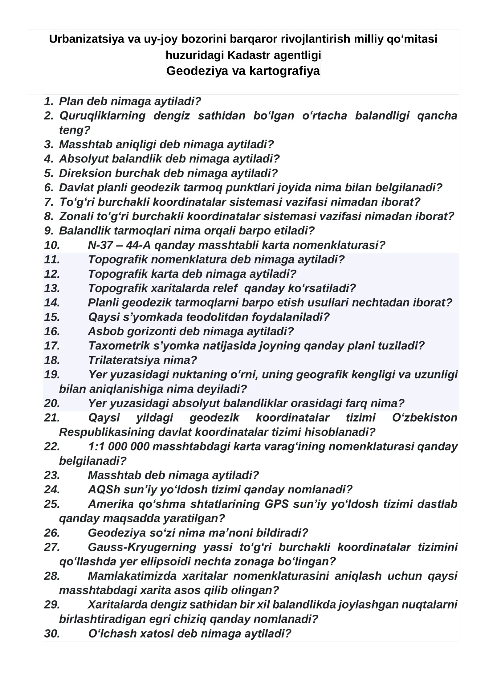 Geodeziya va kartografiya