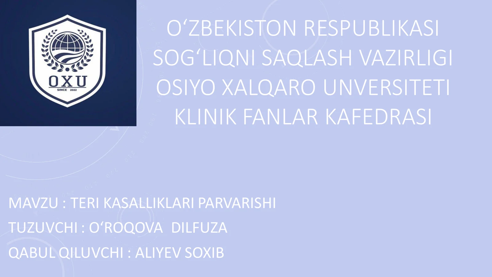 Teri kasalliklari parvarishi