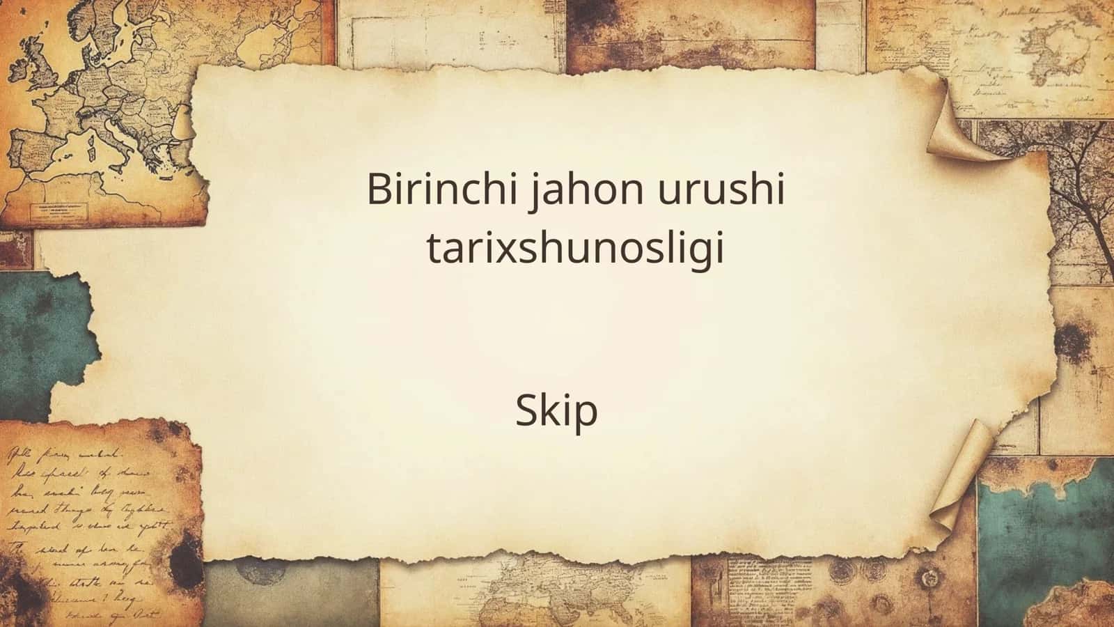 Birinchi jahon urushi tarixshunosligi.