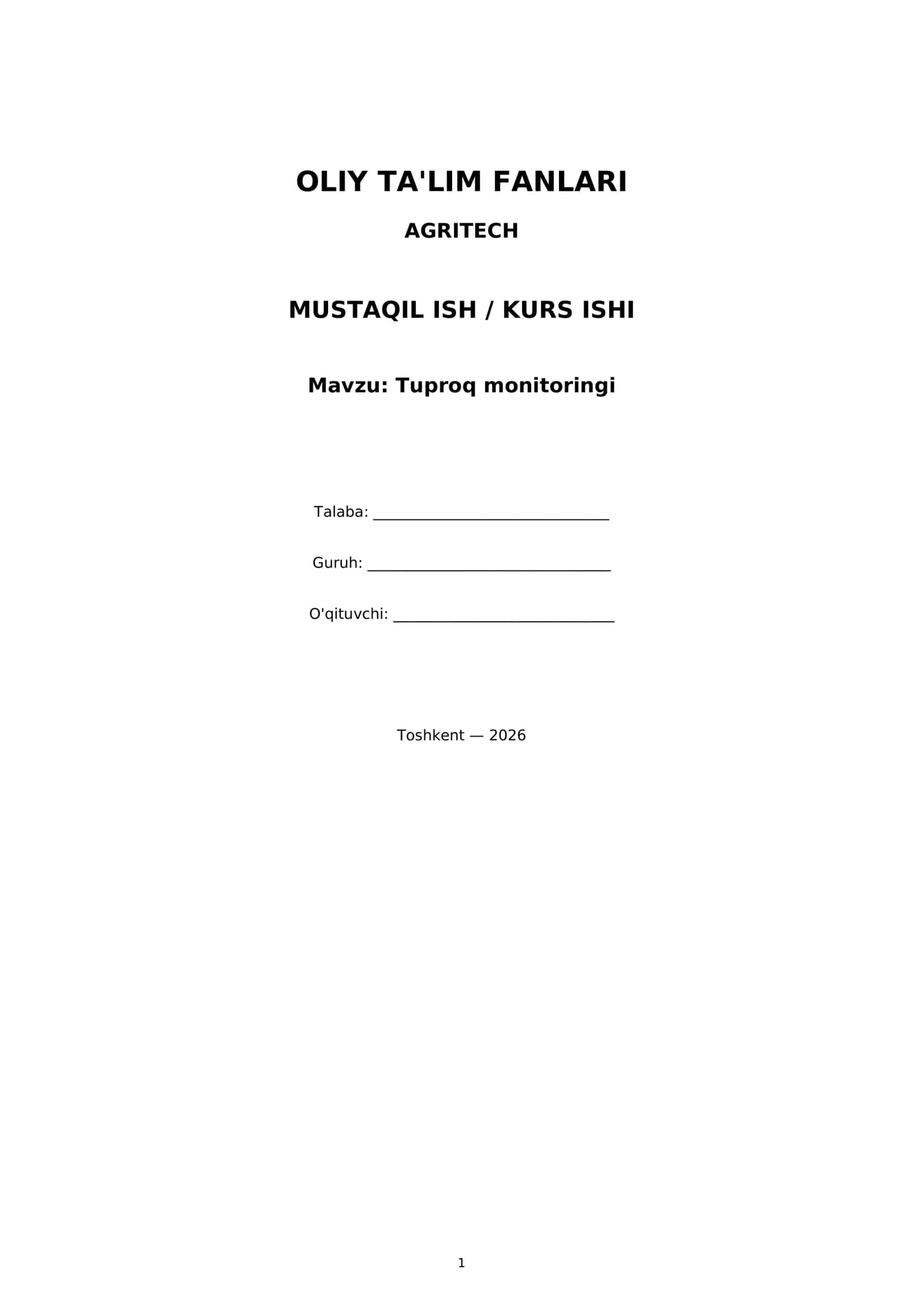 Tuproq monitoringi