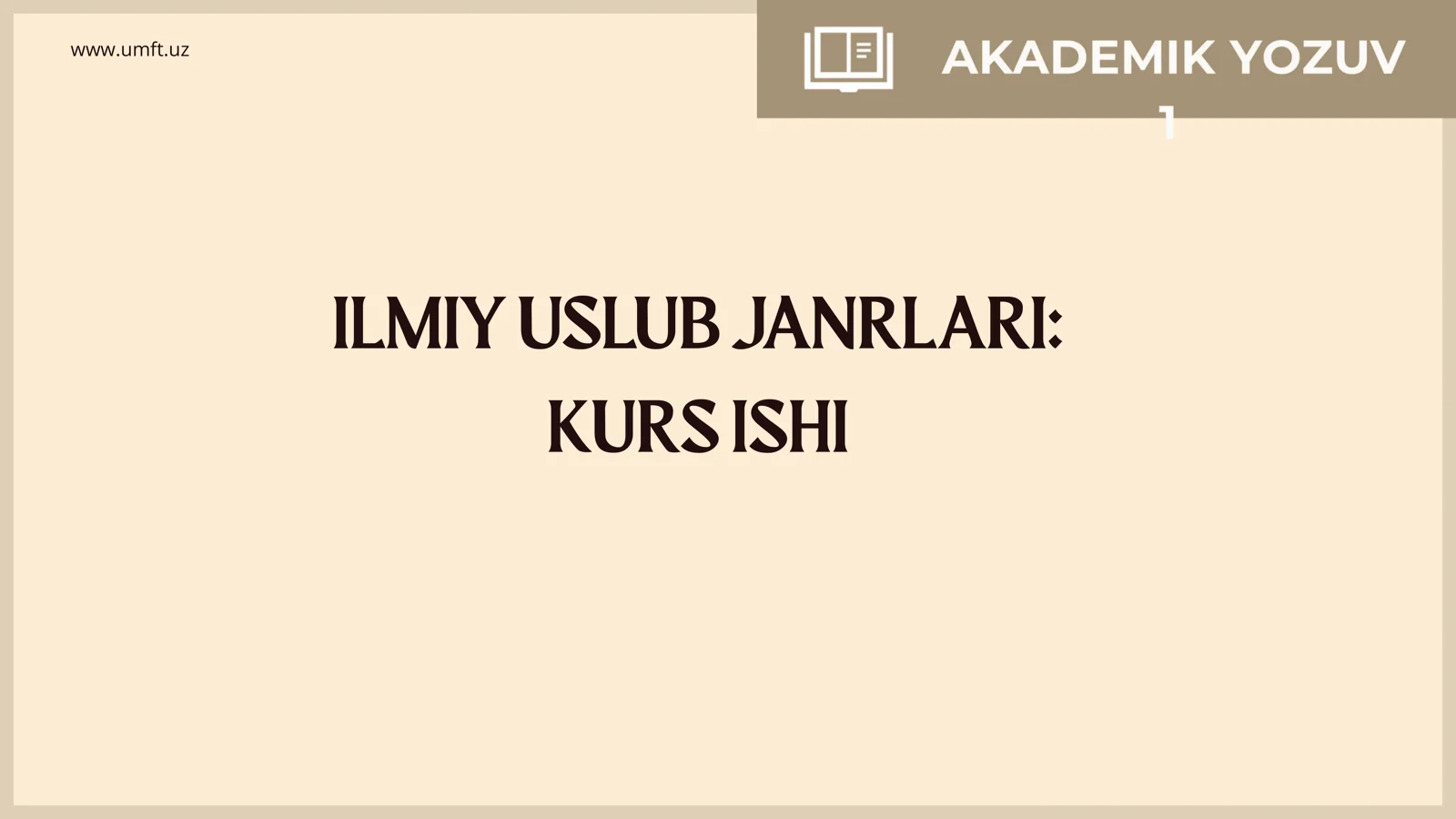 ILMIY USLUB JANRLARI KURS ISHI
