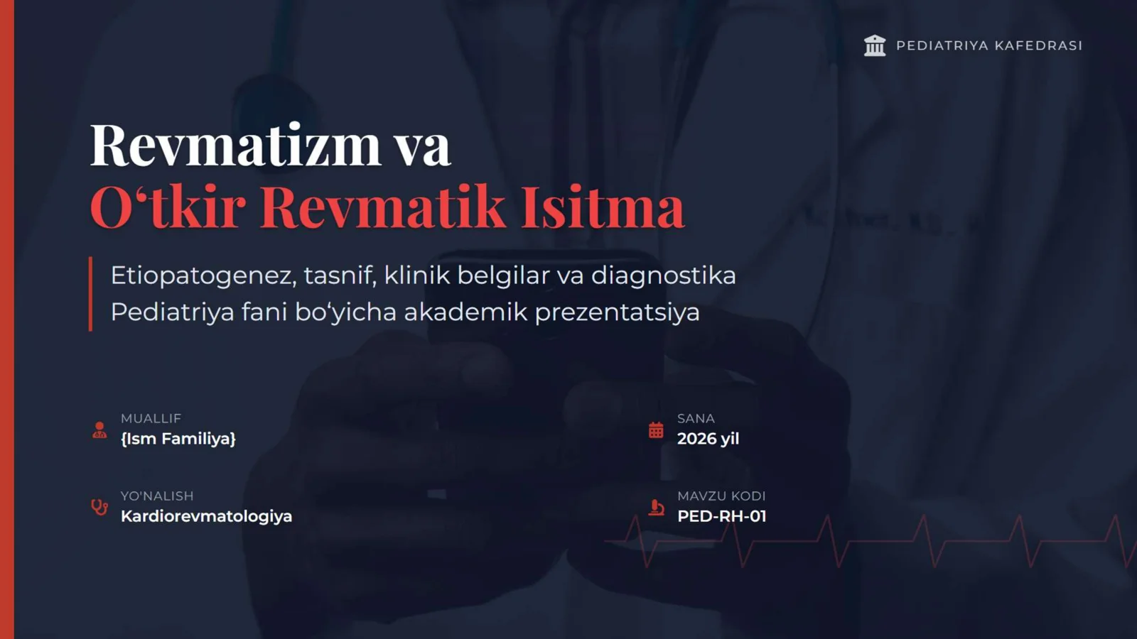 Revmatizm. O’tkir revmatik isitma. Etiopatogenezi. Tasnifi. Klinik belgilari.