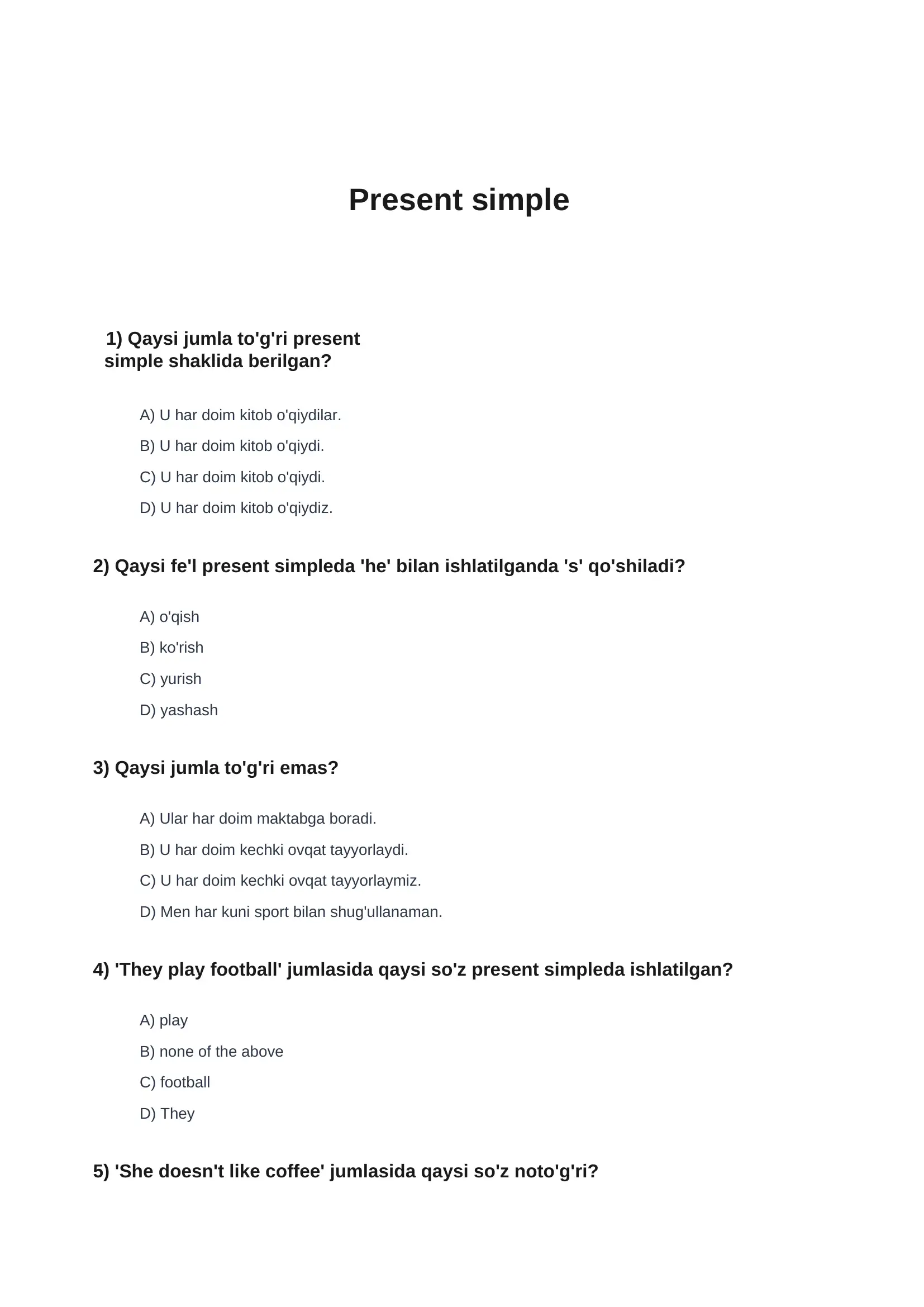 Present simple