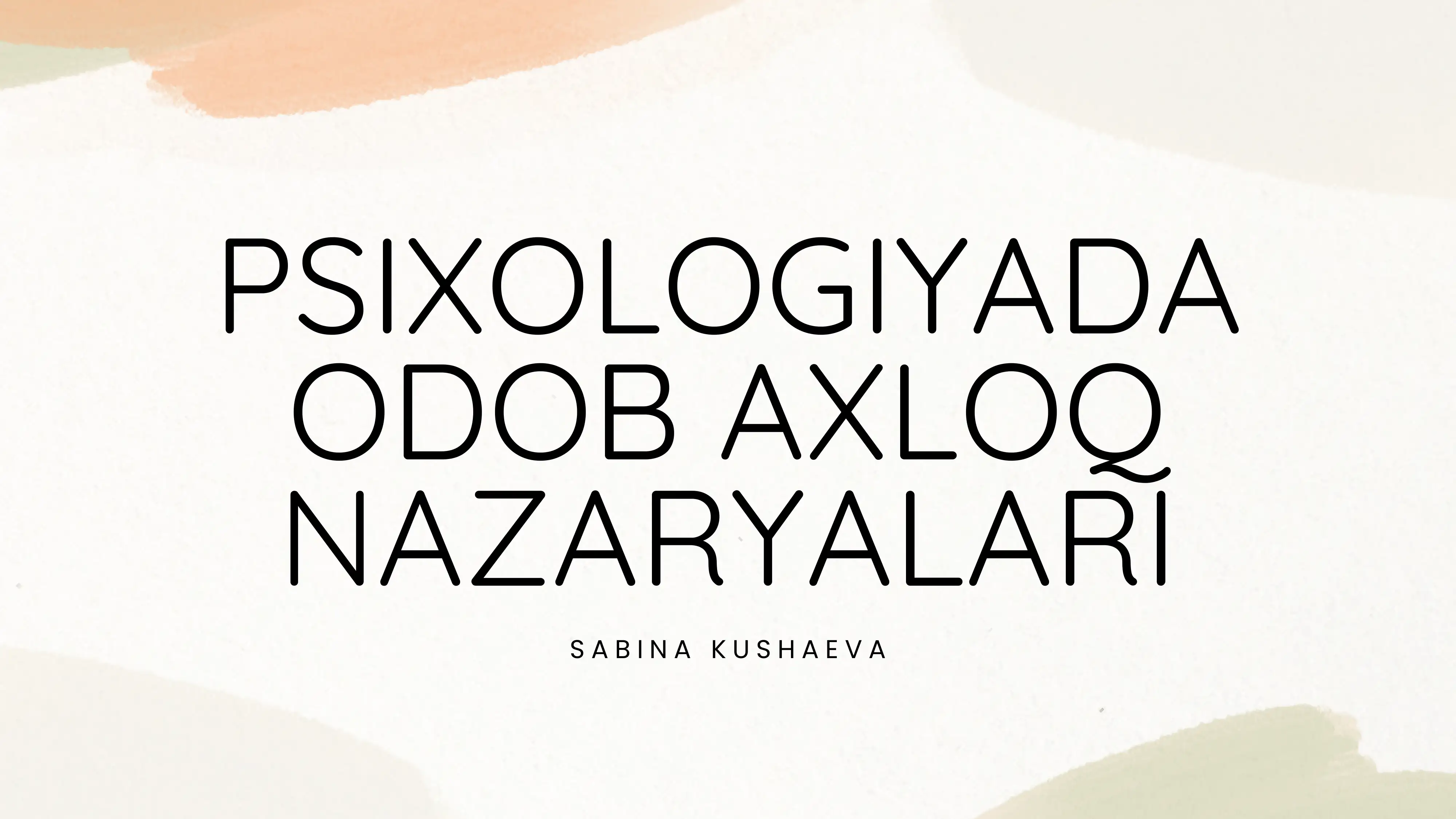 Psixologiyada odob-axloq nazariyalari