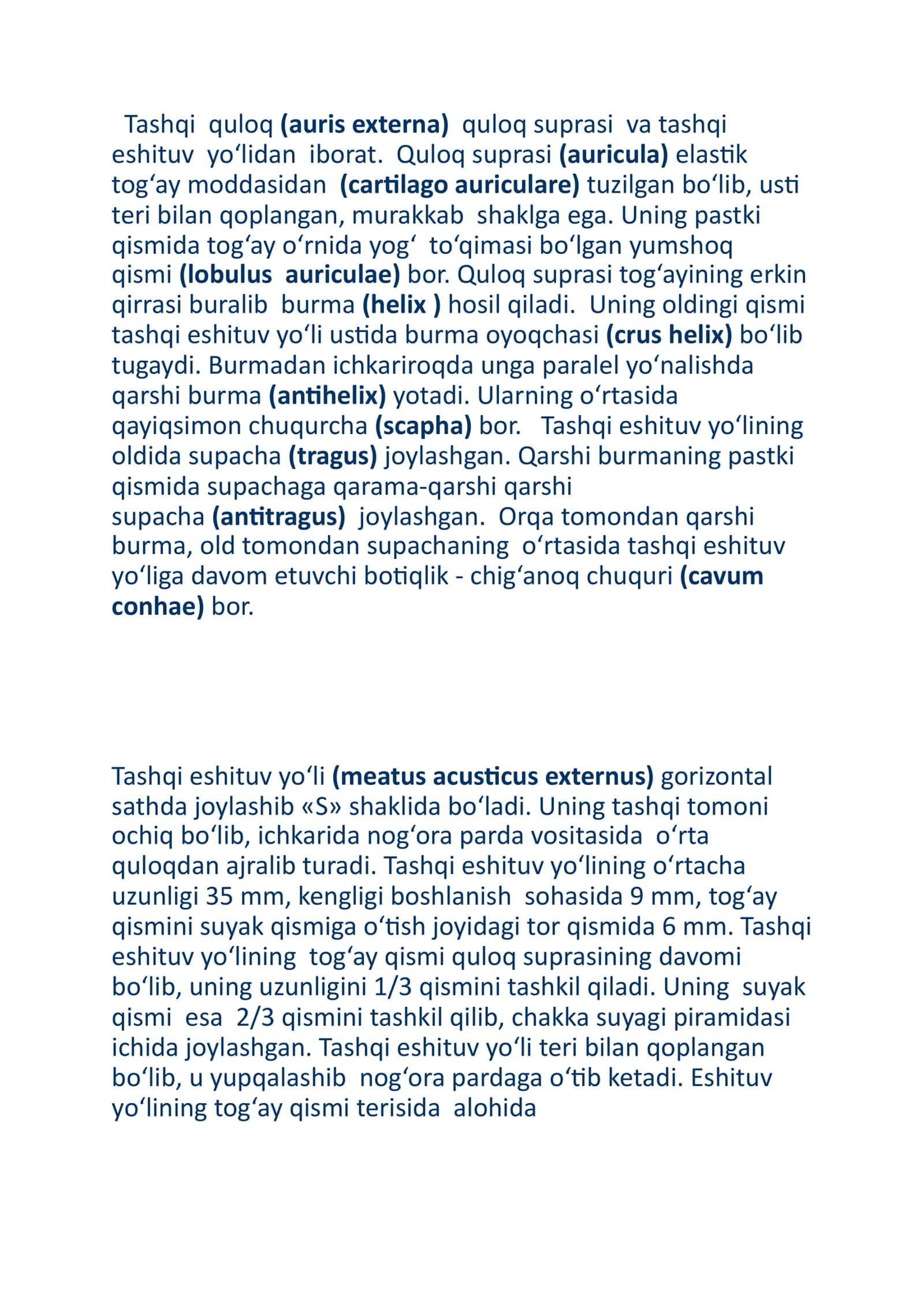 eshitish aʼzolari anatomiyasi