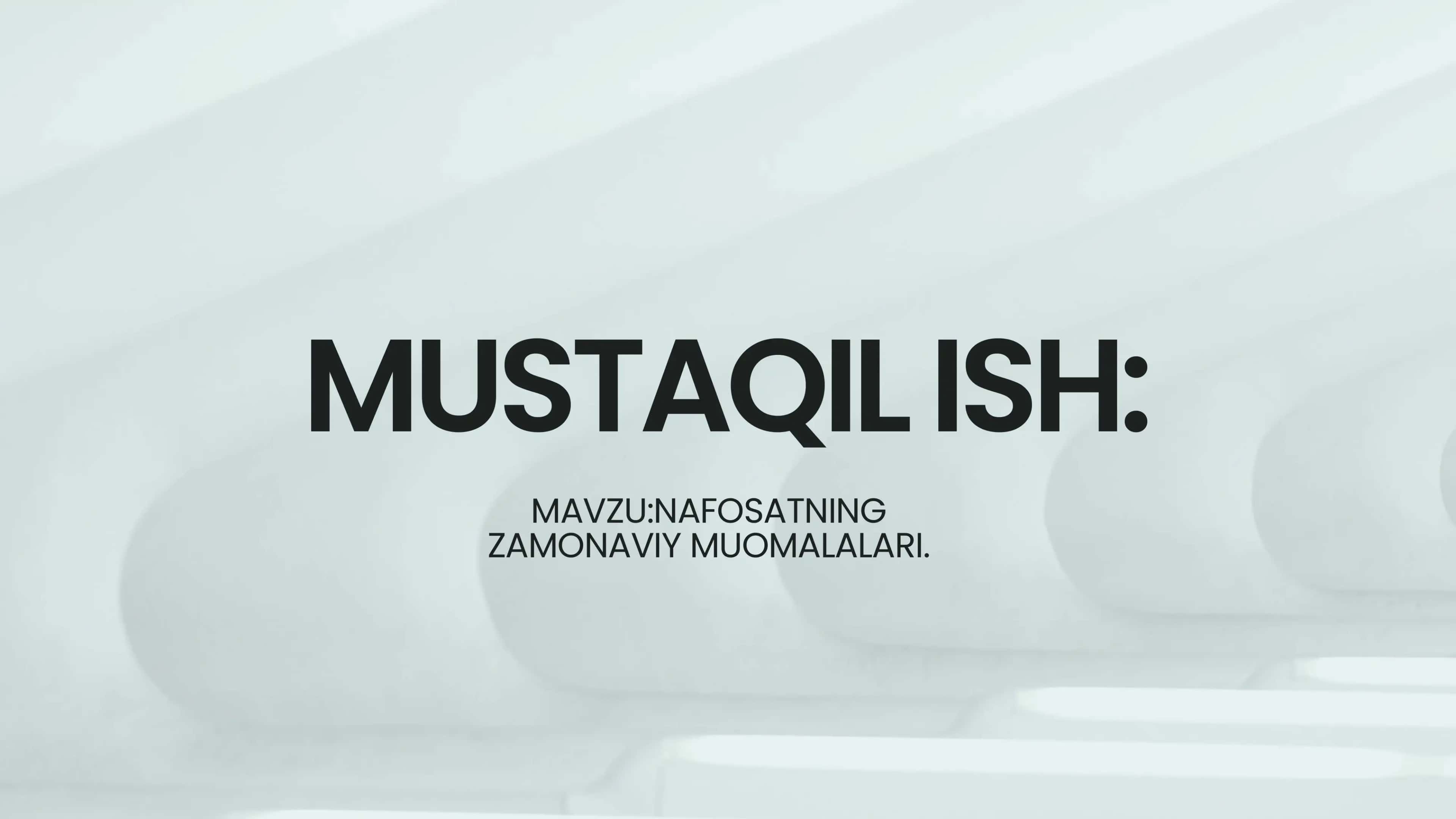 Nafosatning zamonaviy muommalari