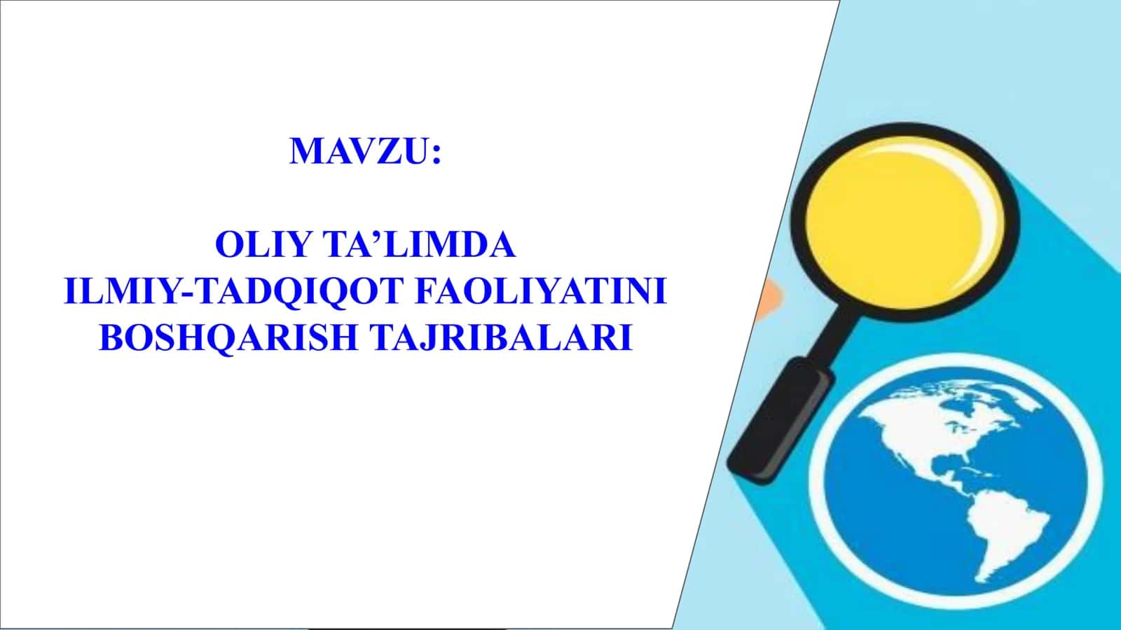 Oliy taʼlimda ilmiy-tadqiqot faoliyatini boshqarish tajribalari