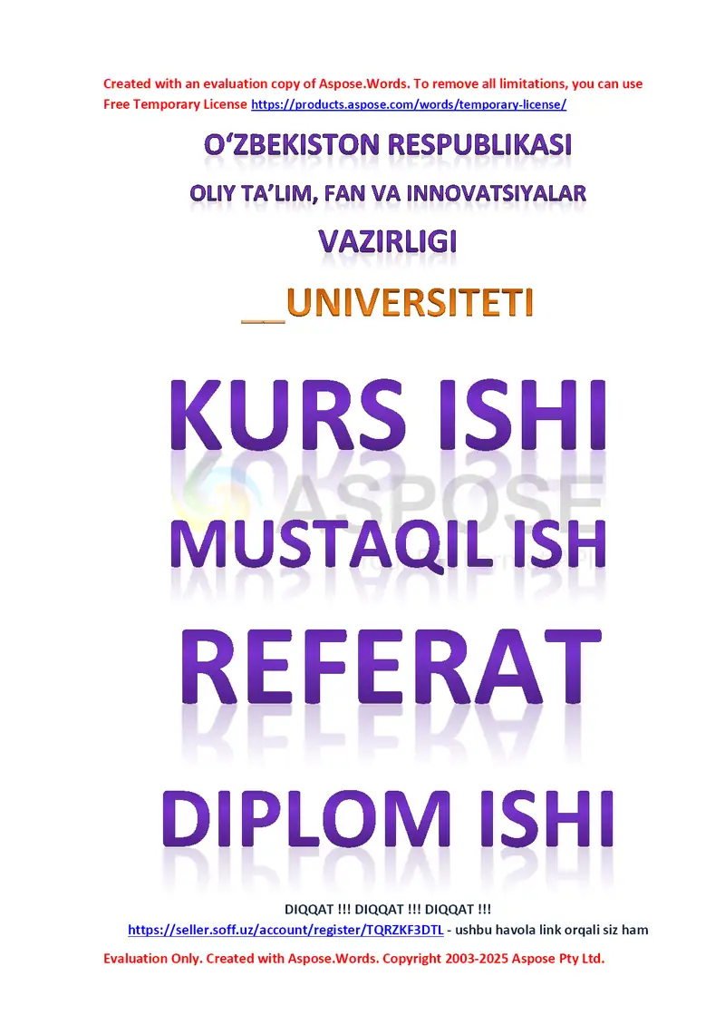 Kurs ishi “Reduktor” loyihaviy xisobi