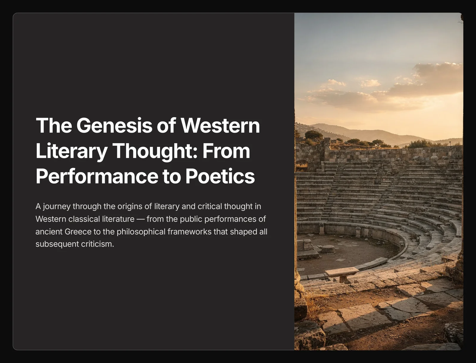Echoes in the Agora: Early Criticism in Classical Greece