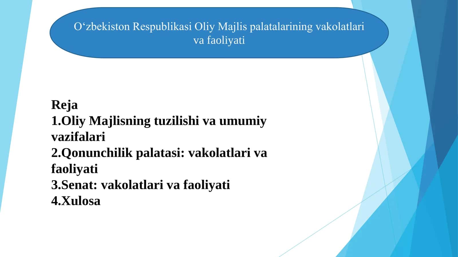 Qonunchilik palatasi: vakolatlari va faoliyati