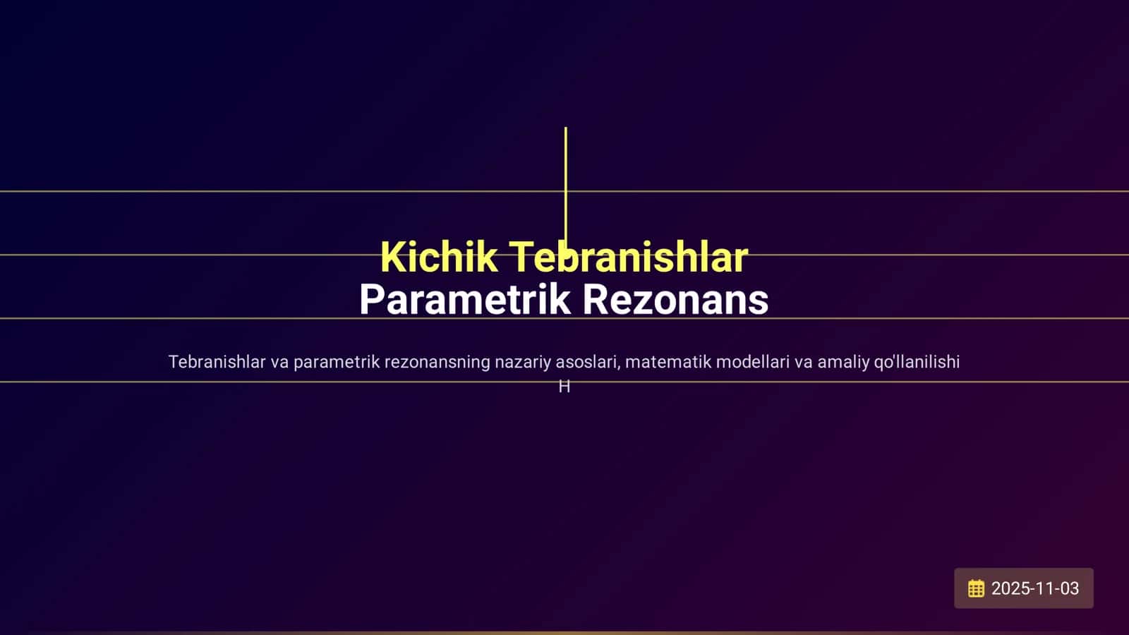 Parametrik Rezonans