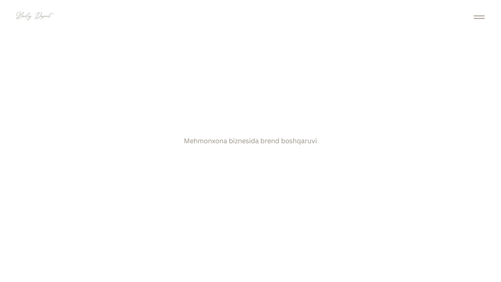 Mehmonxona biznesida brend boshqaruvi