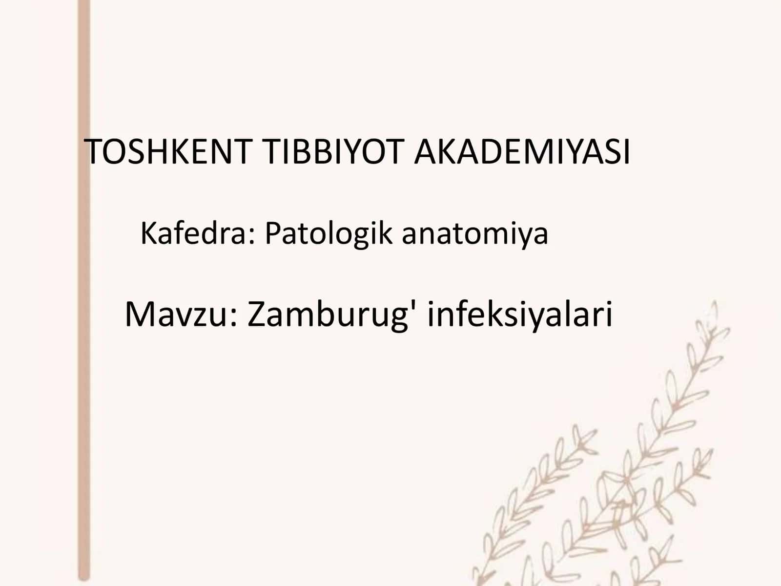 Zamburug' infeksiyalari