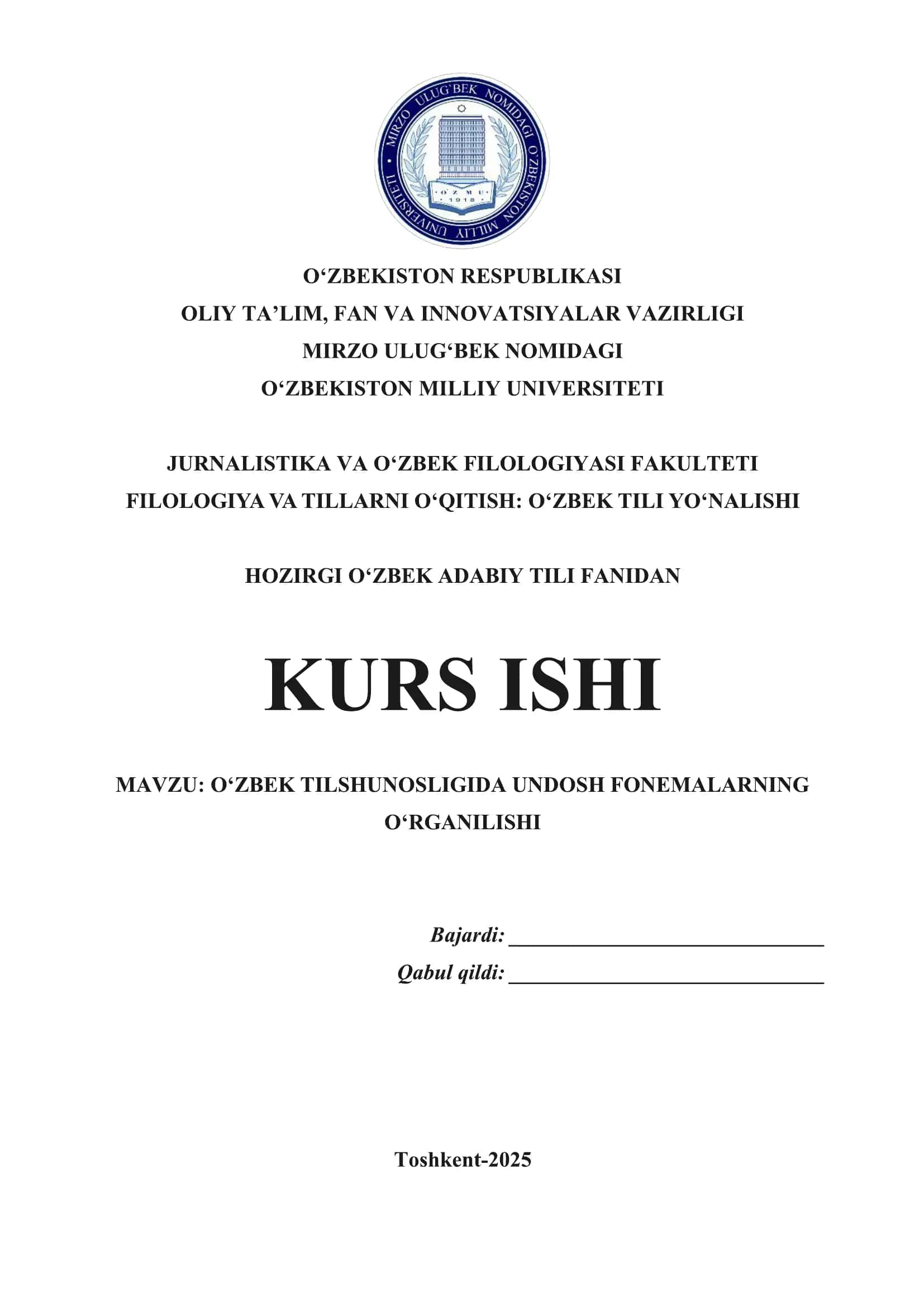 oʻzbek tilshunosligida undosh fonemalarning oʻrganilishi