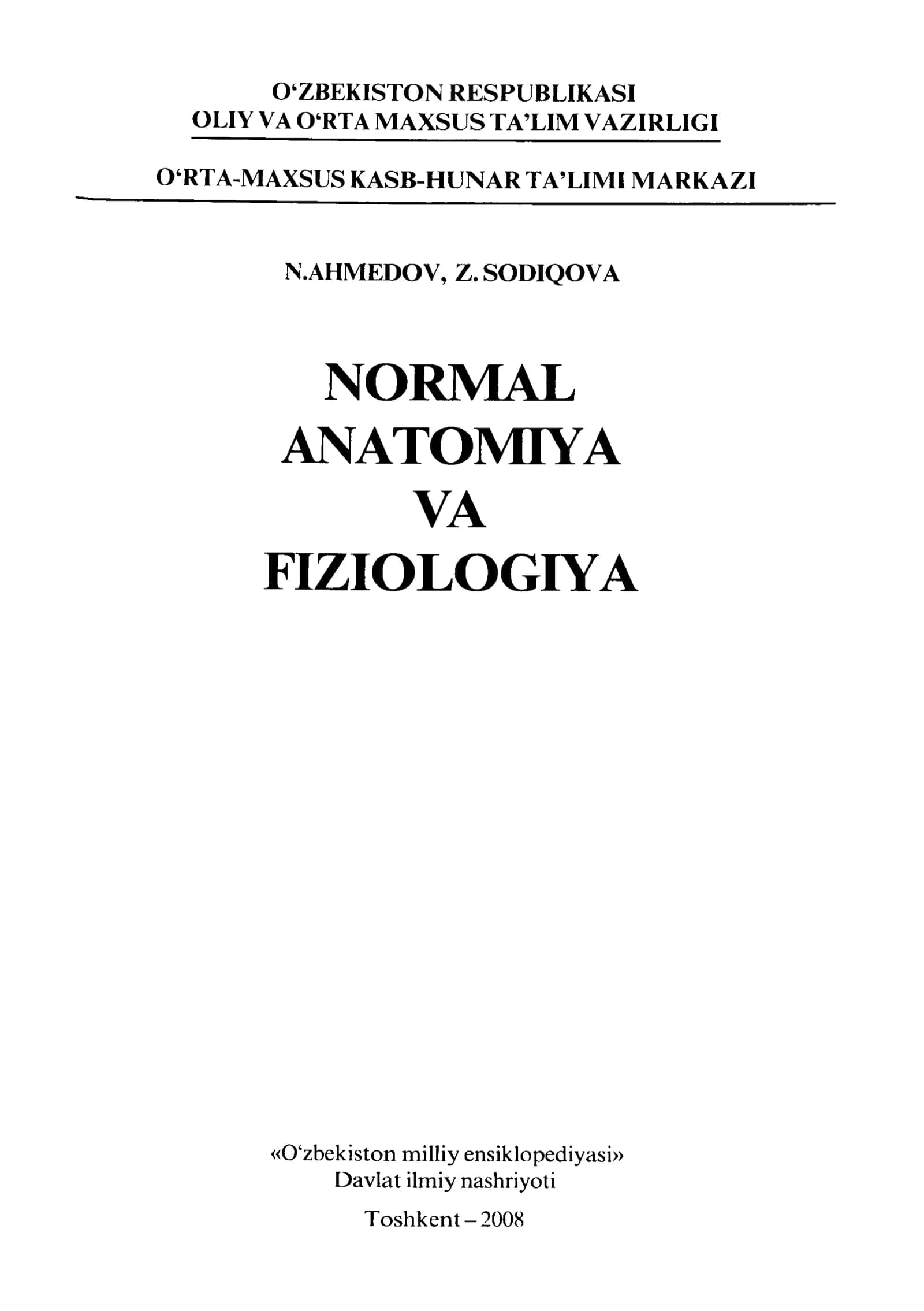 Normal anatomiya va fiziologiya