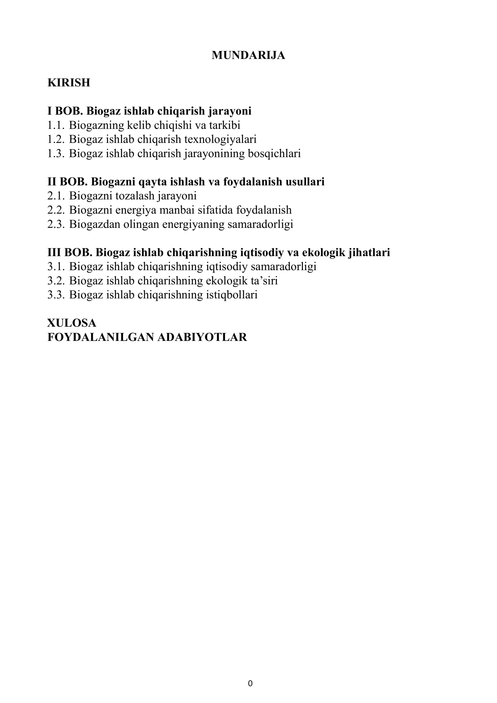 Biogaz ishlab chiqarish texnologiyasi