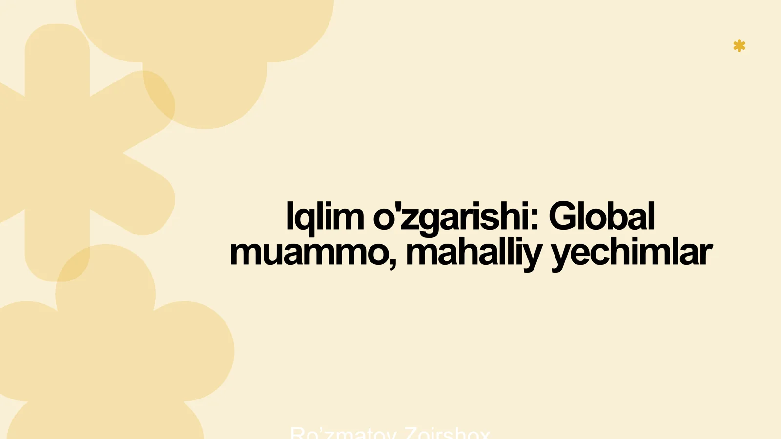 Iqlim o’zgarishi taqdimot