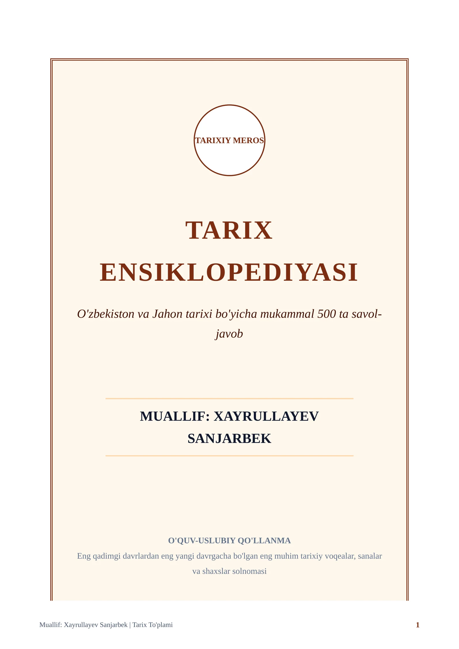 TARIXIY MEROS TARIX ENCYCLOPEDIA