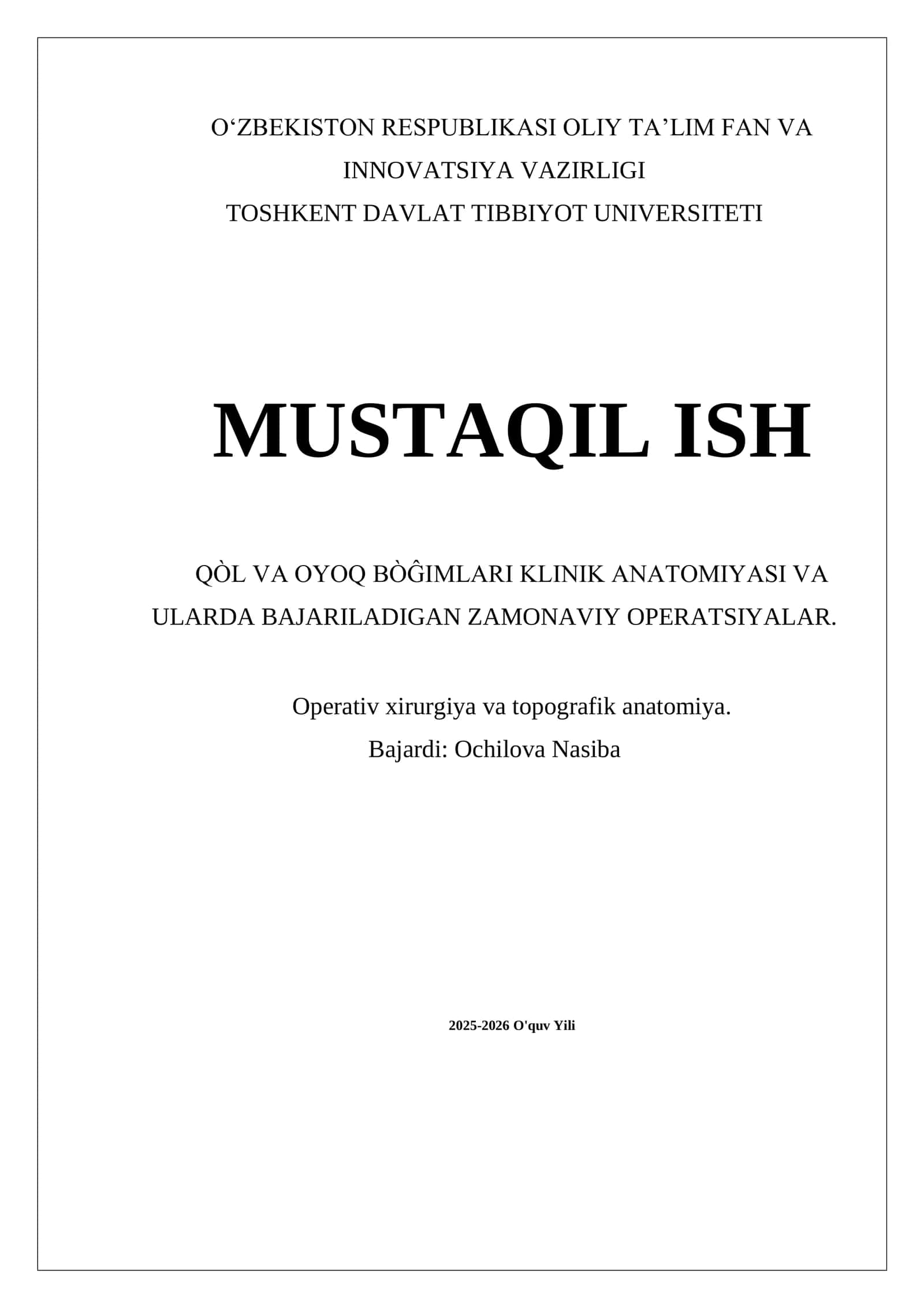 Qo‘l va oyoq bo‘g‘imlarining klinik anatomik asoslari