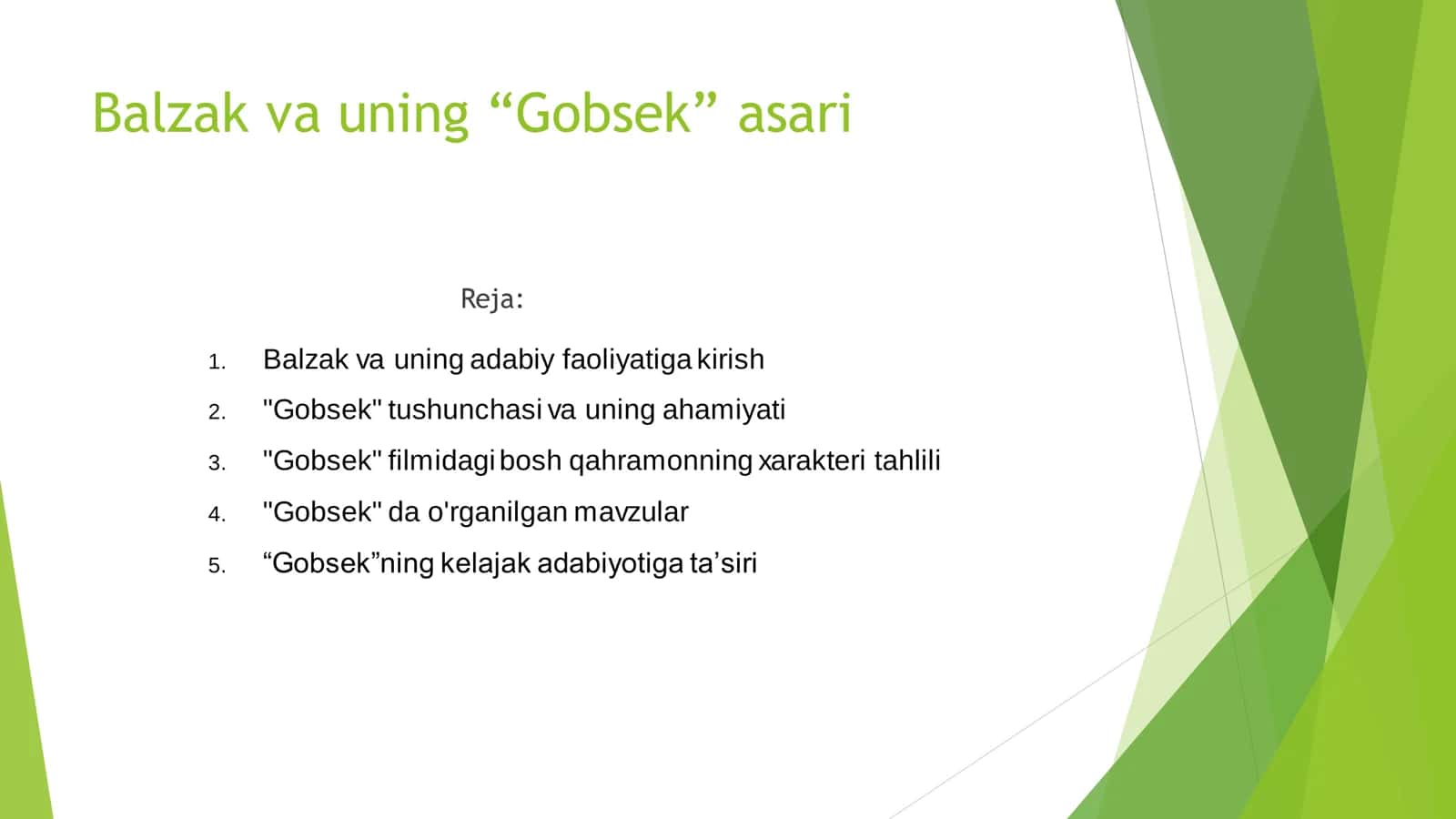 Balzak va uning “Gobsek” asari