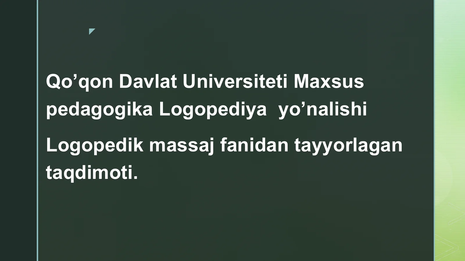 Logopedik Massajning Maqsadi va Vazifalari