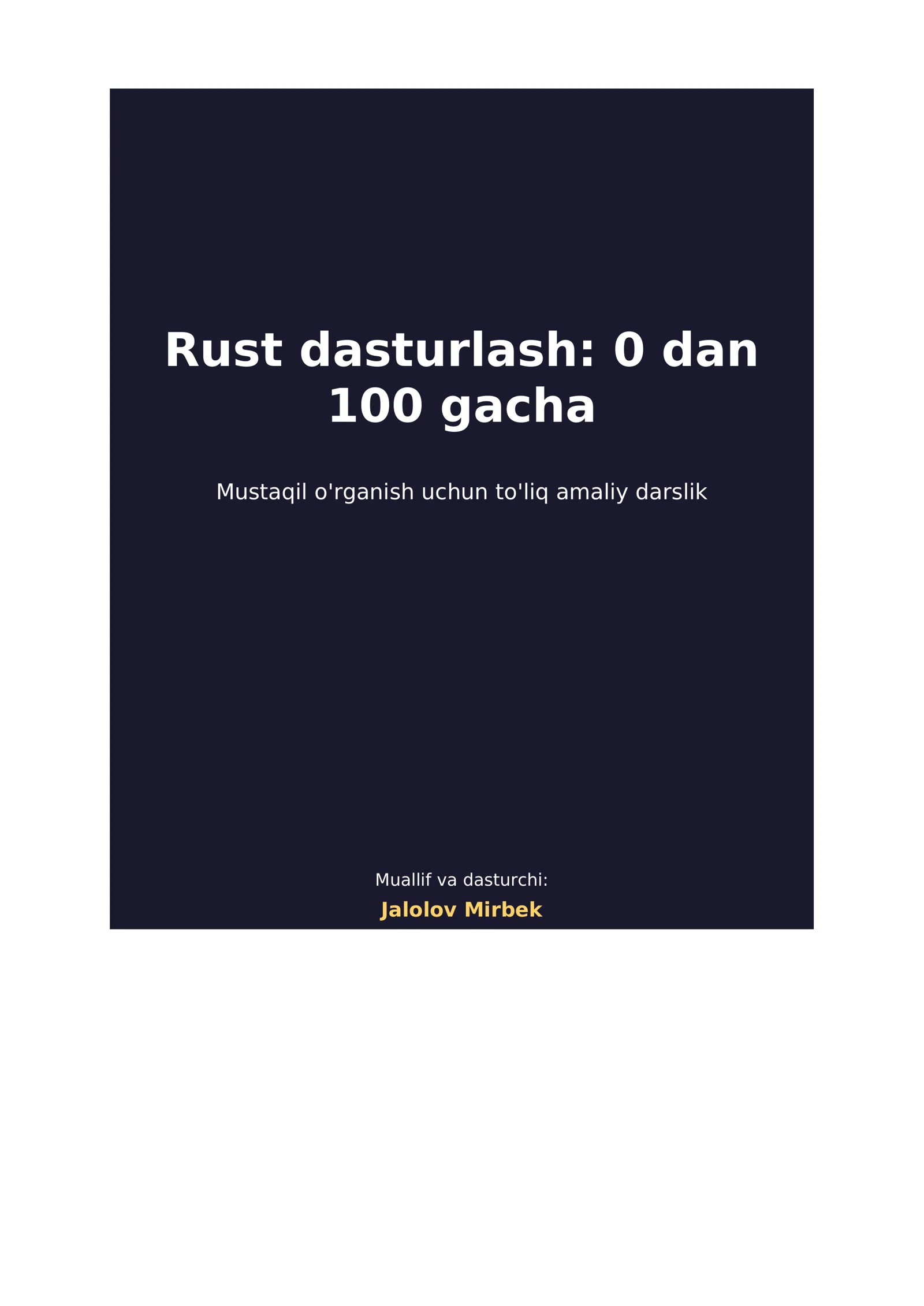 Rust dasturlash: 0 dan 100 gacha