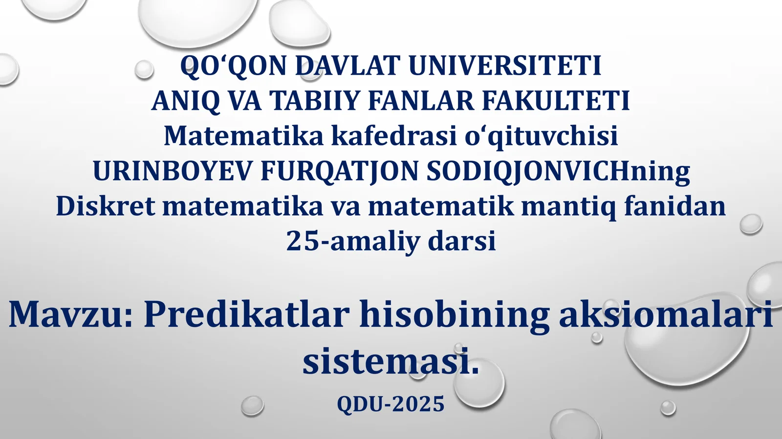 Predikatlar hisobining aksiomalari sistemasi