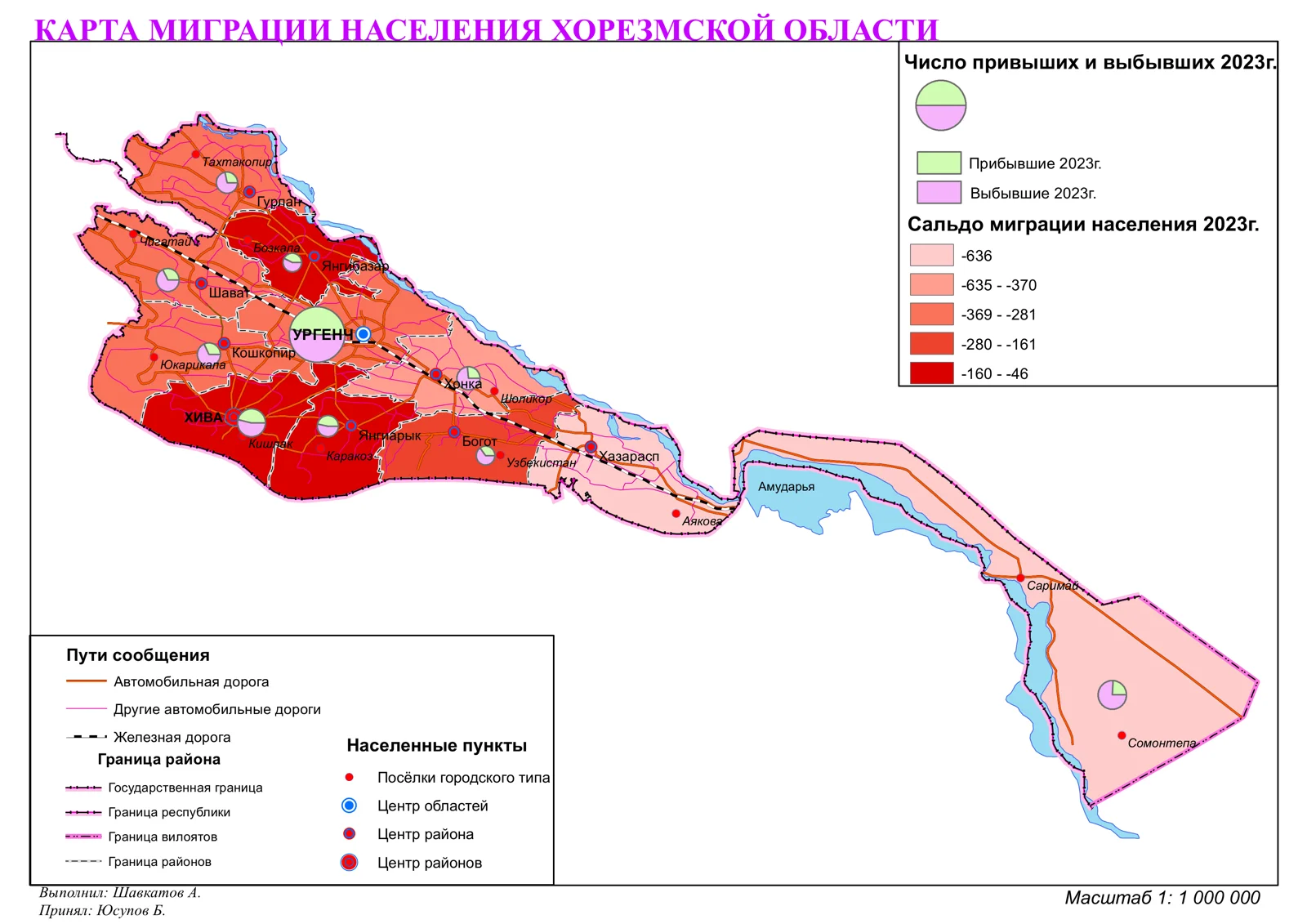 КАРТА МИГРАЦИИ НАСЕЛЕНИЯ ХОРЕЗМСКОЙ ОБЛАСТИ