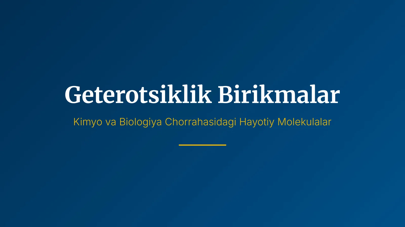 Geterotsiklik Birikmalar