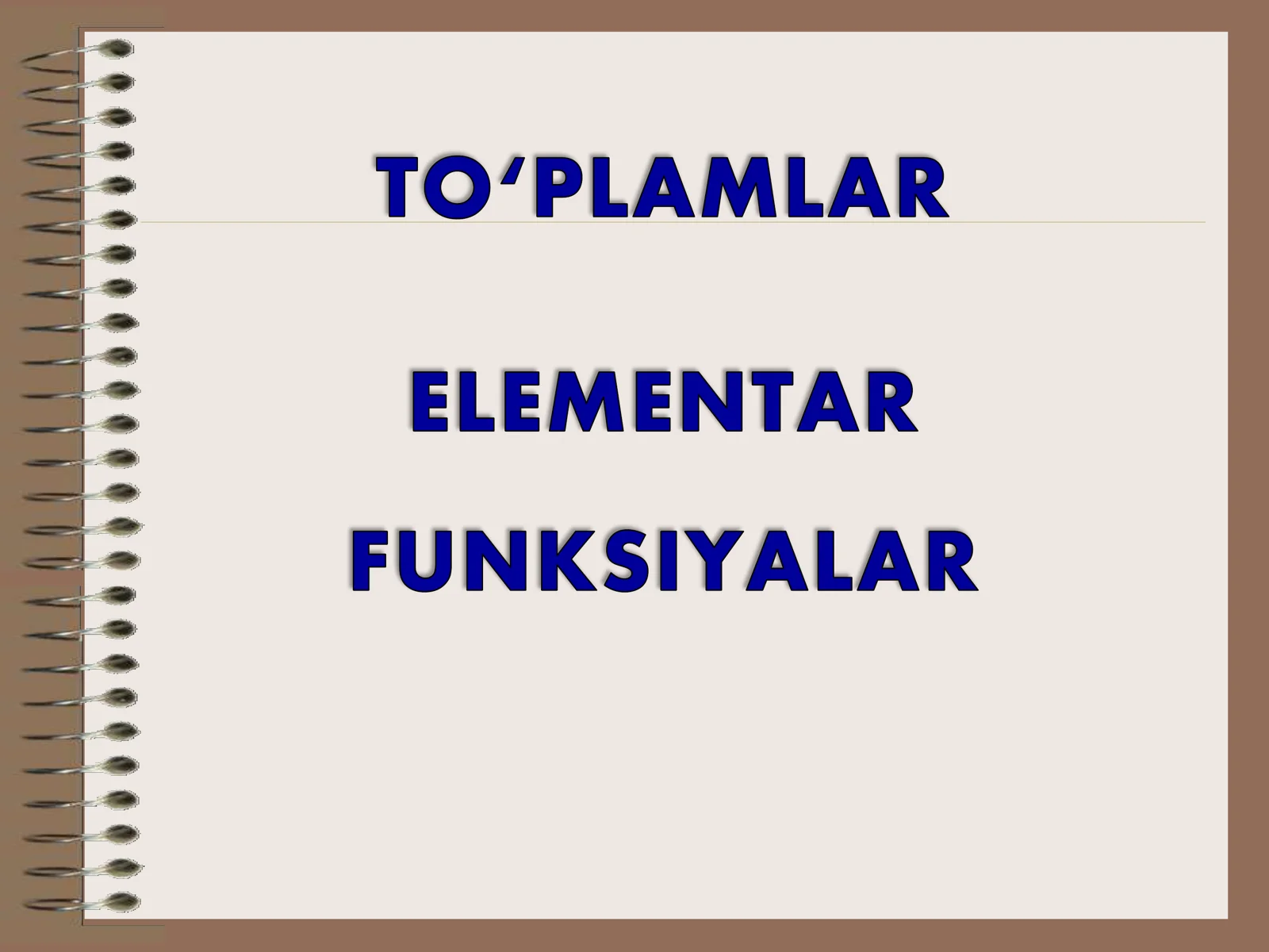 To’plamlar nazariyasida