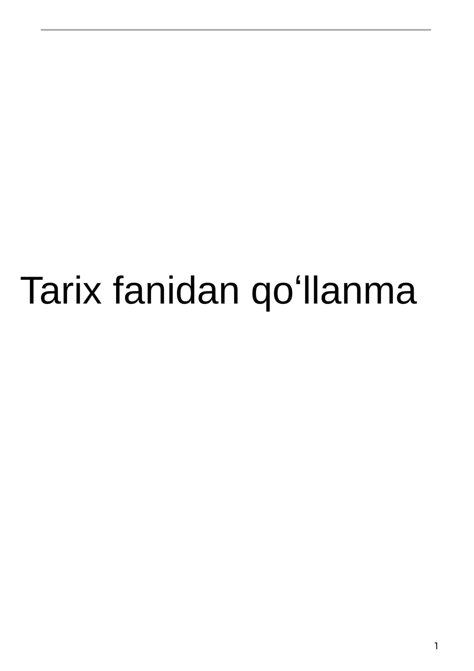Tarix fanidan qoʻllanma