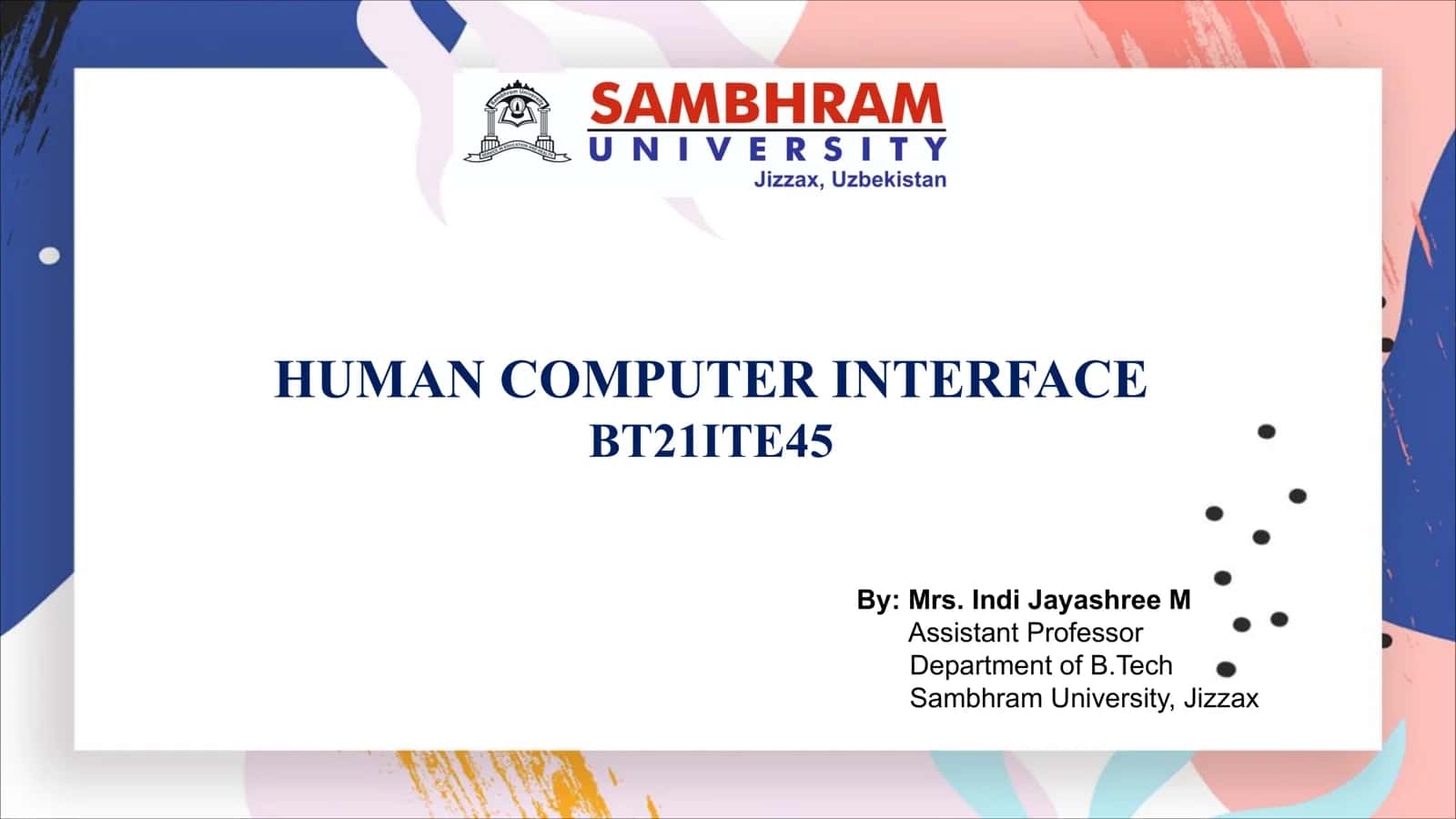 HUMAN COMPUTER INTERFACE