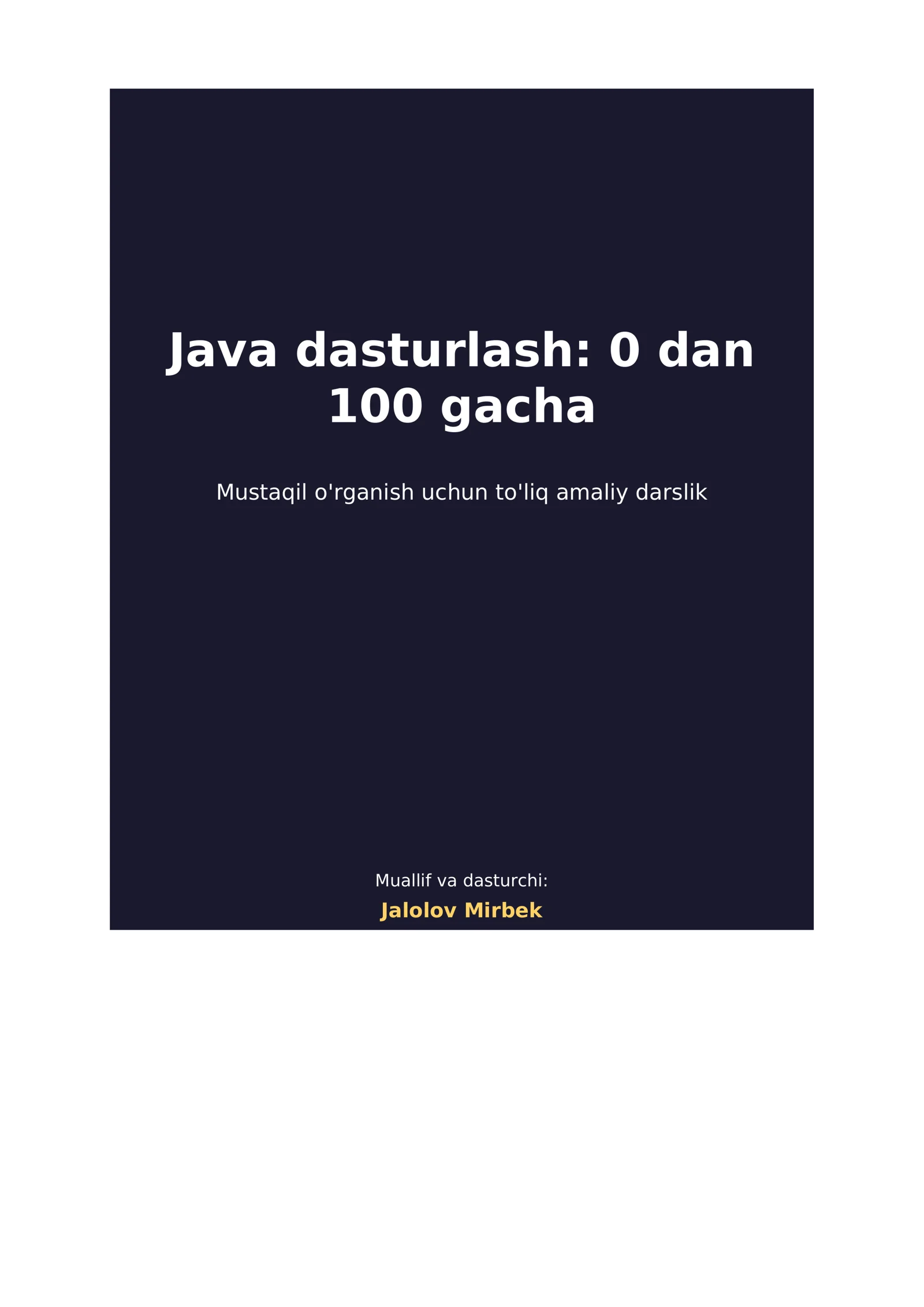 Java dasturlash